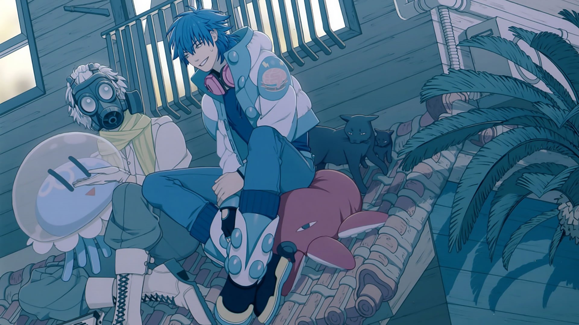 art and craft, DRAMAtical Murder, arts culture and entertainment, 1080P, musical instrument, glass - material, leisure activity, young men, indoors, creativity, HD Wallpaper