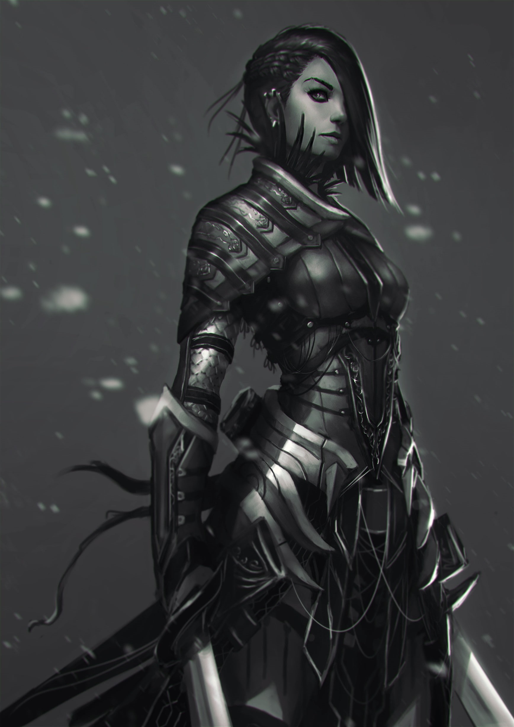 fantasy art, 1080P, art, warrior, armor, fantasy, Phone HD Wallpaper