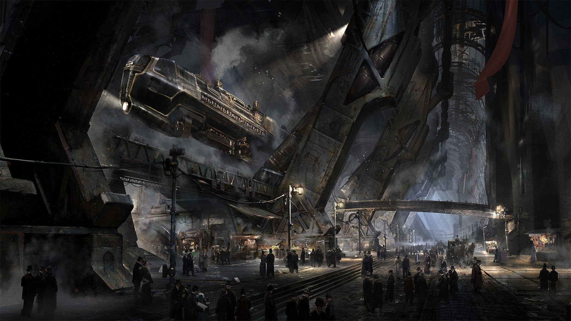 1080P, fantasy Art, place of worship, nature, real people, transportation, spirituality, deviantart, incidental people, men, group of people, Airships, HD Wallpaper