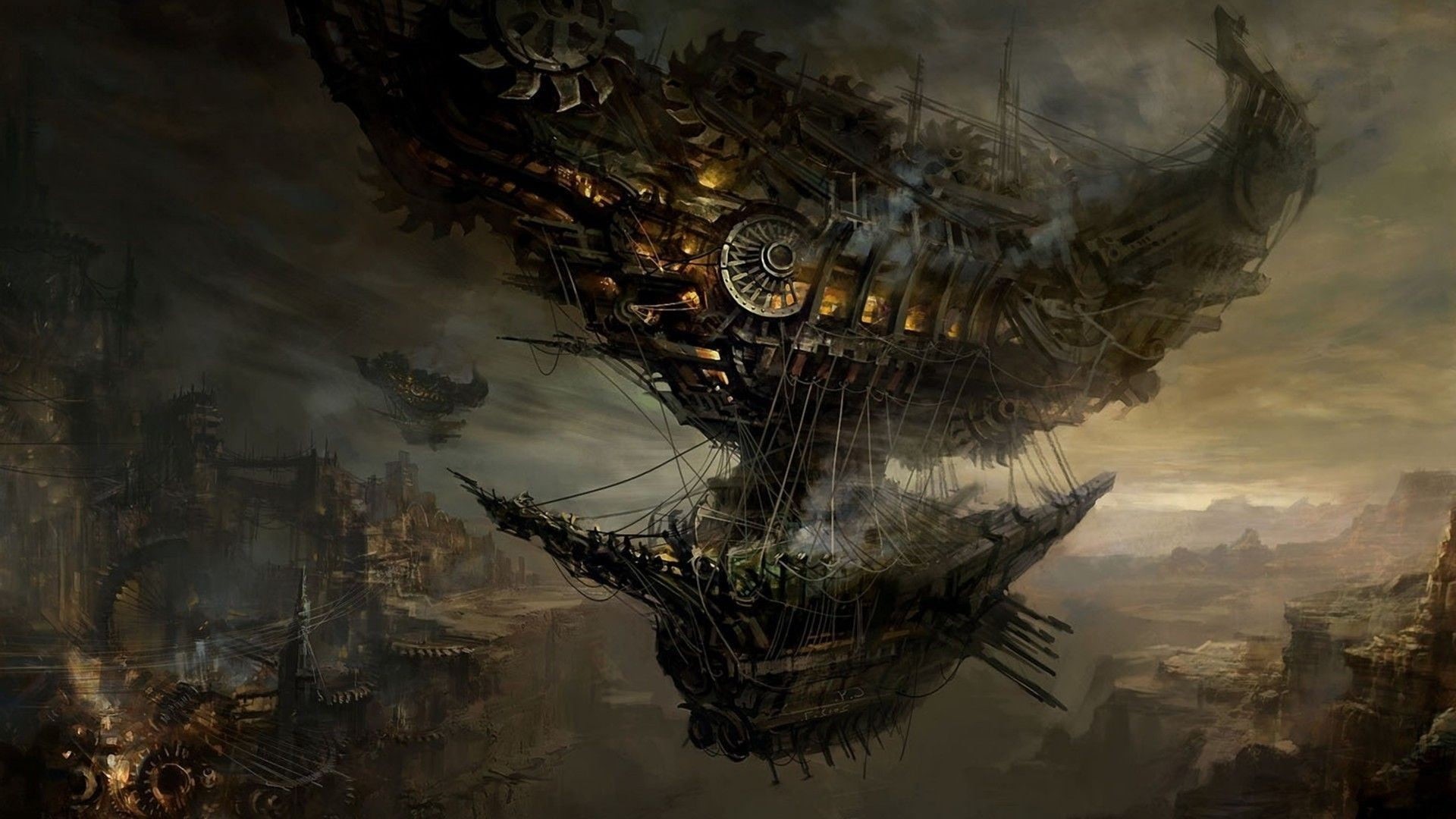 day, animal wildlife, close-up, animals in the wild, reflection, animal themes, vertebrate, fantasy art, ship, no people, flying, steampunk, plant, eagle, HD Wallpaper
