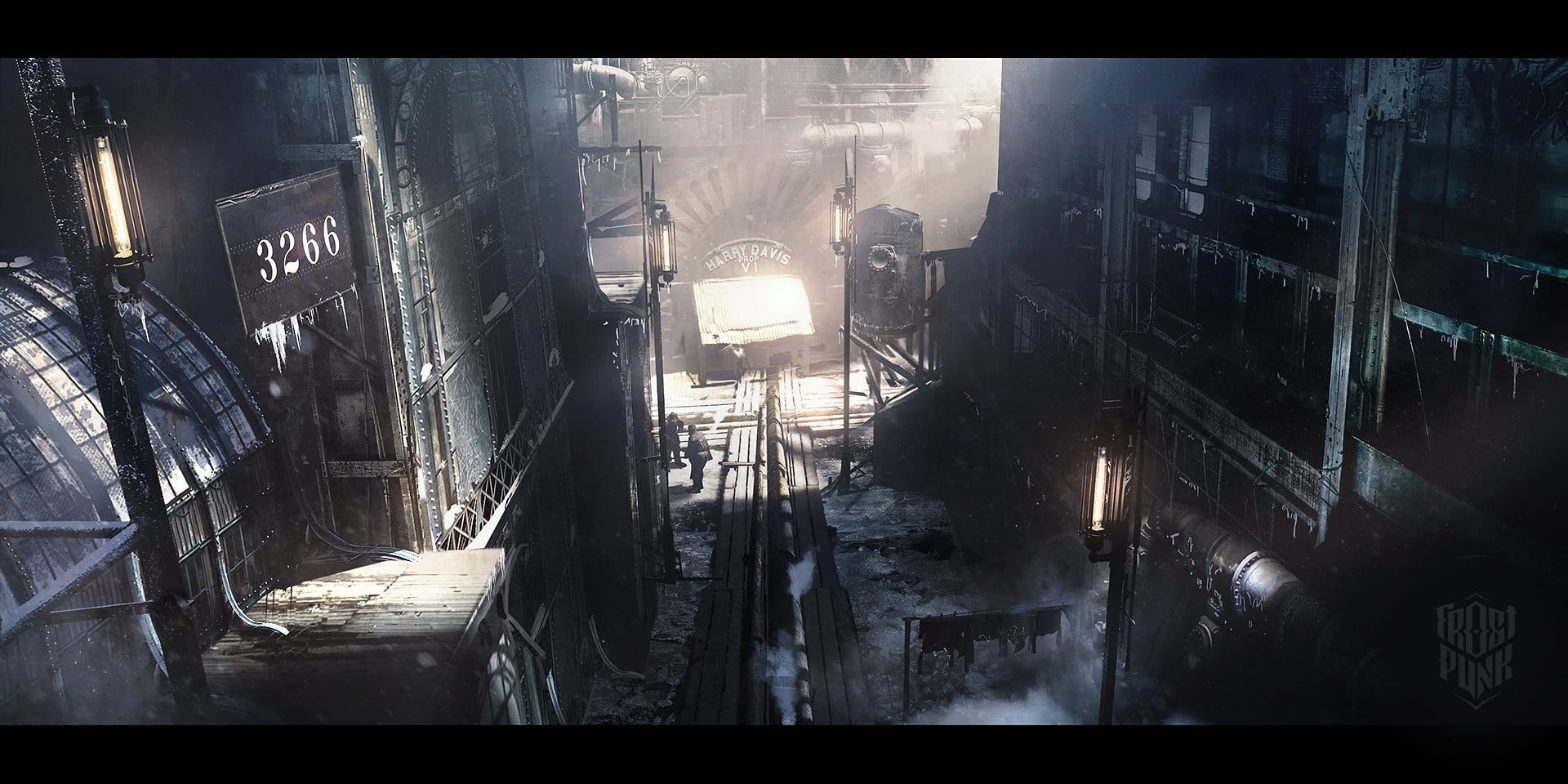 water, auto post production filter, factory, no people, transfer print, video games, artwork, architecture, snow, built structure, transportation, metal, HD Wallpaper