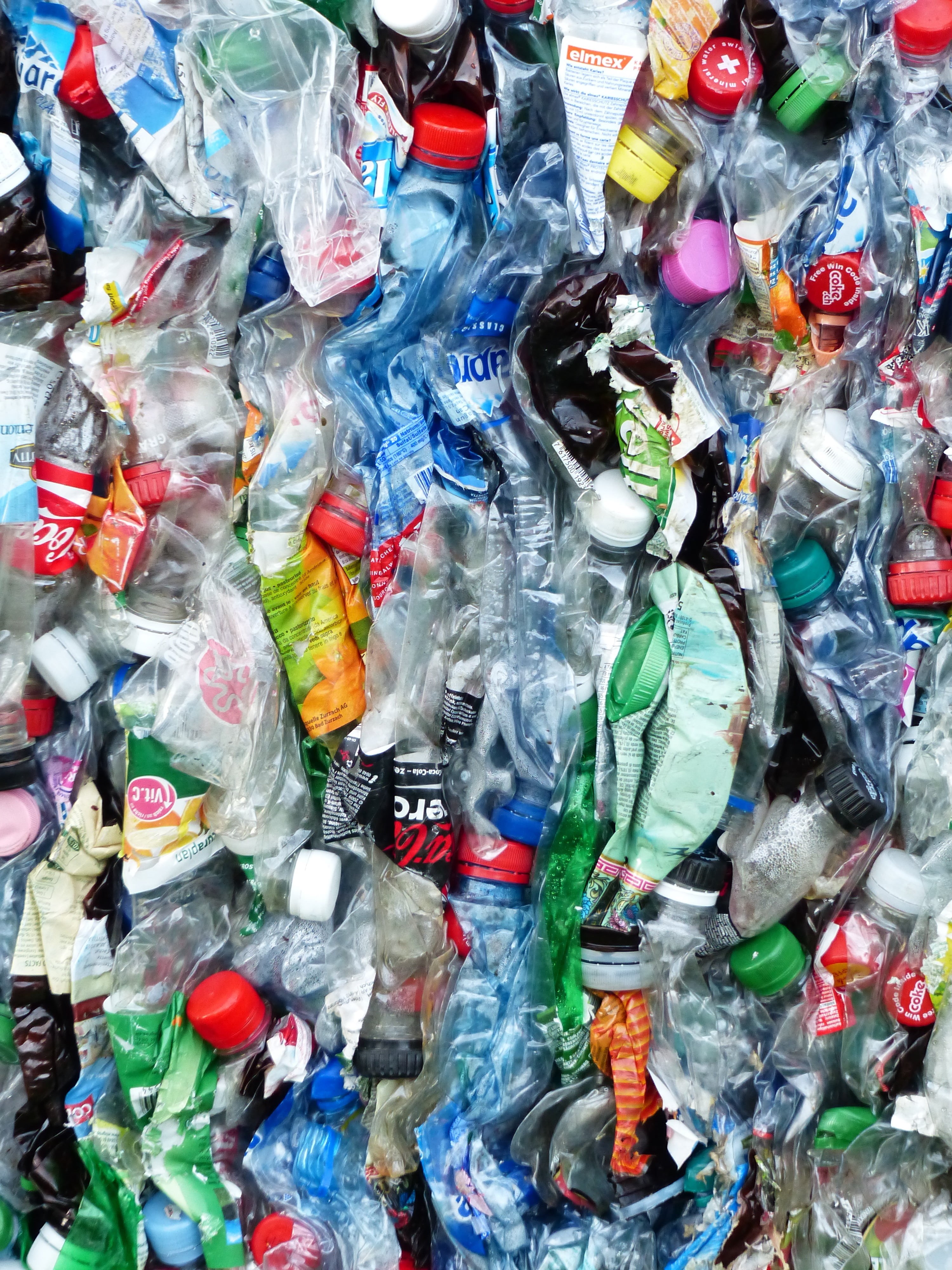 4K, full frame, cube, indoors, plastic, plastic bag, plastic bottles, recycling, abundance, pressed together, close-up, backgrounds, pressed, polythene, Phone HD Wallpaper