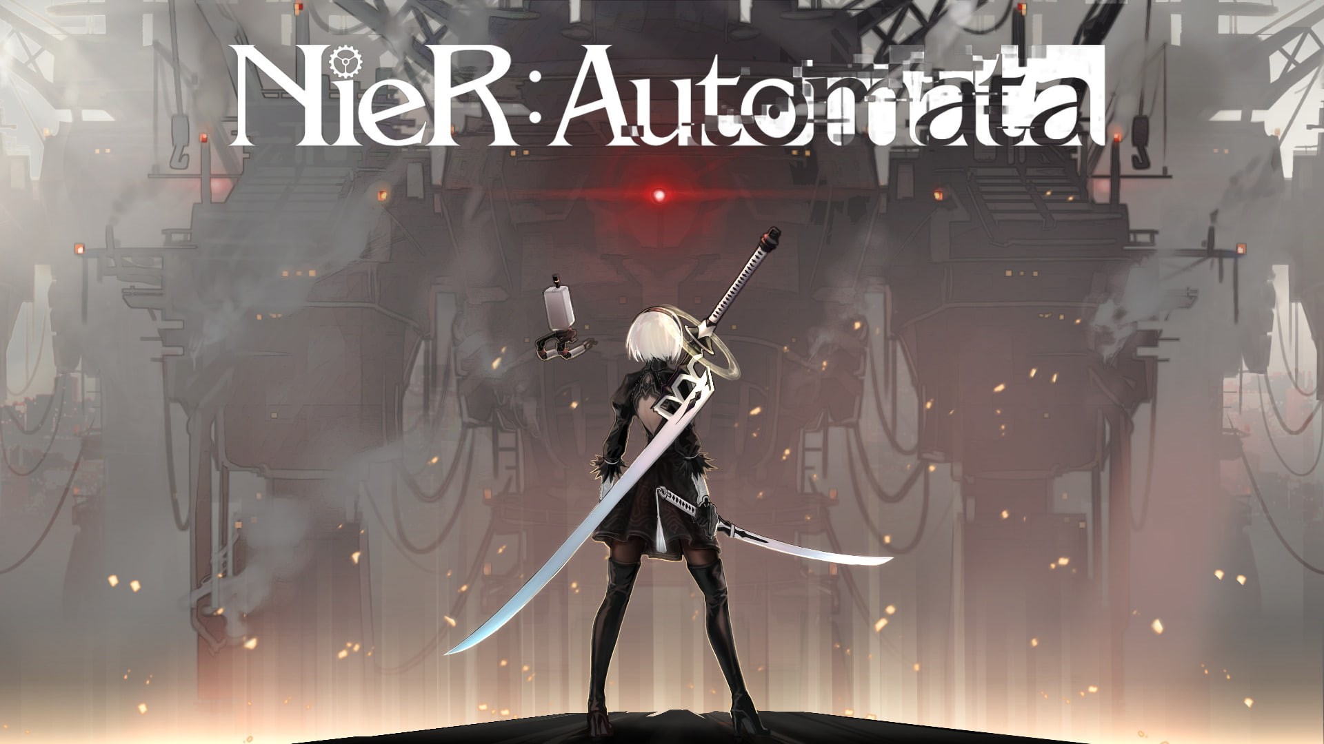 sign, string instrument, musical equipment, lighting equipment, Video Game, no people, Sword, YoRHa No.2 Type B, musical instrument, Glove, nightlife, NieR: Automata, HD Wallpaper