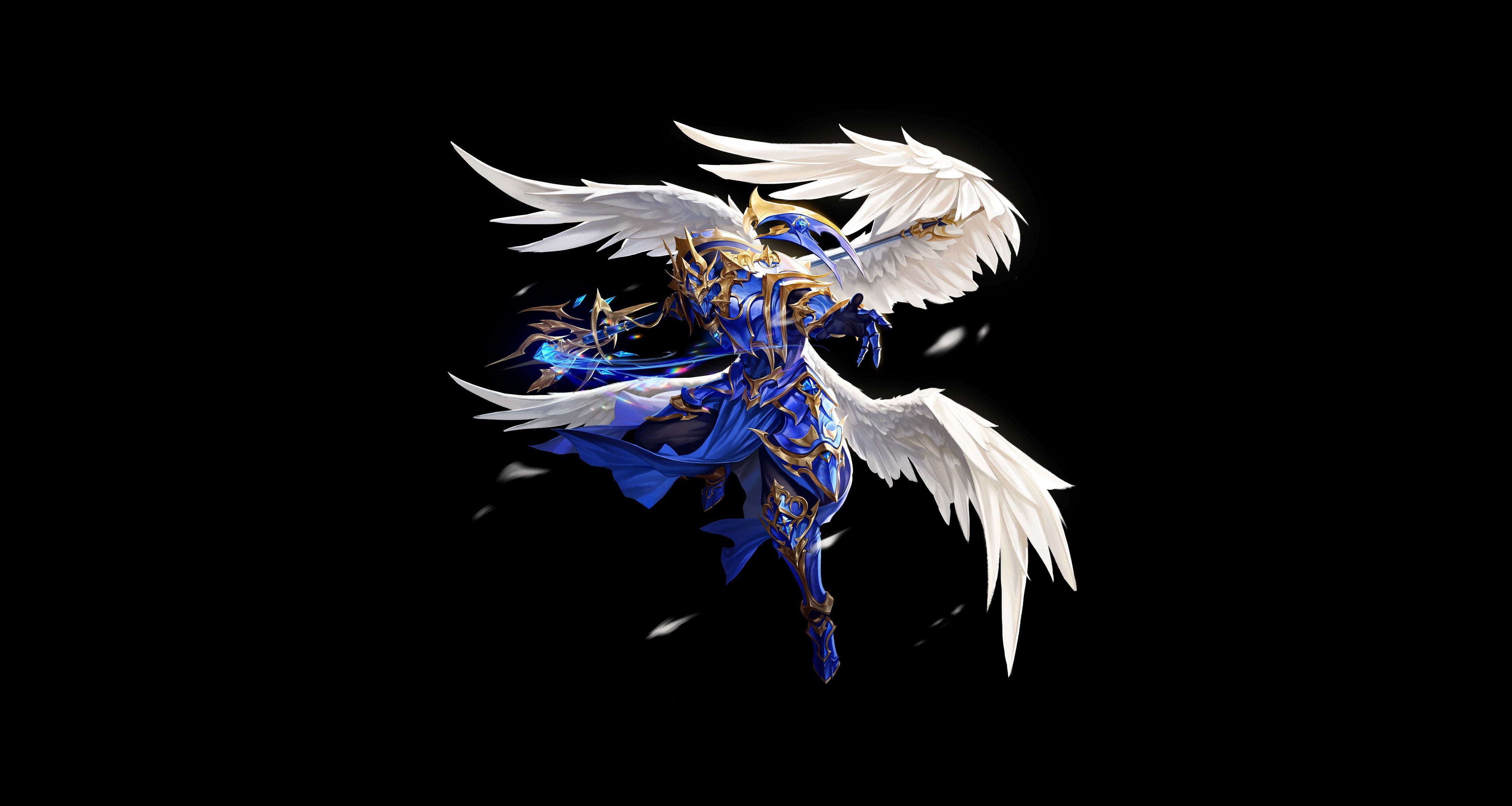 Mu Online, Angel, Armor, Warrior, 4K, Video Game, Wings, HD Wallpaper