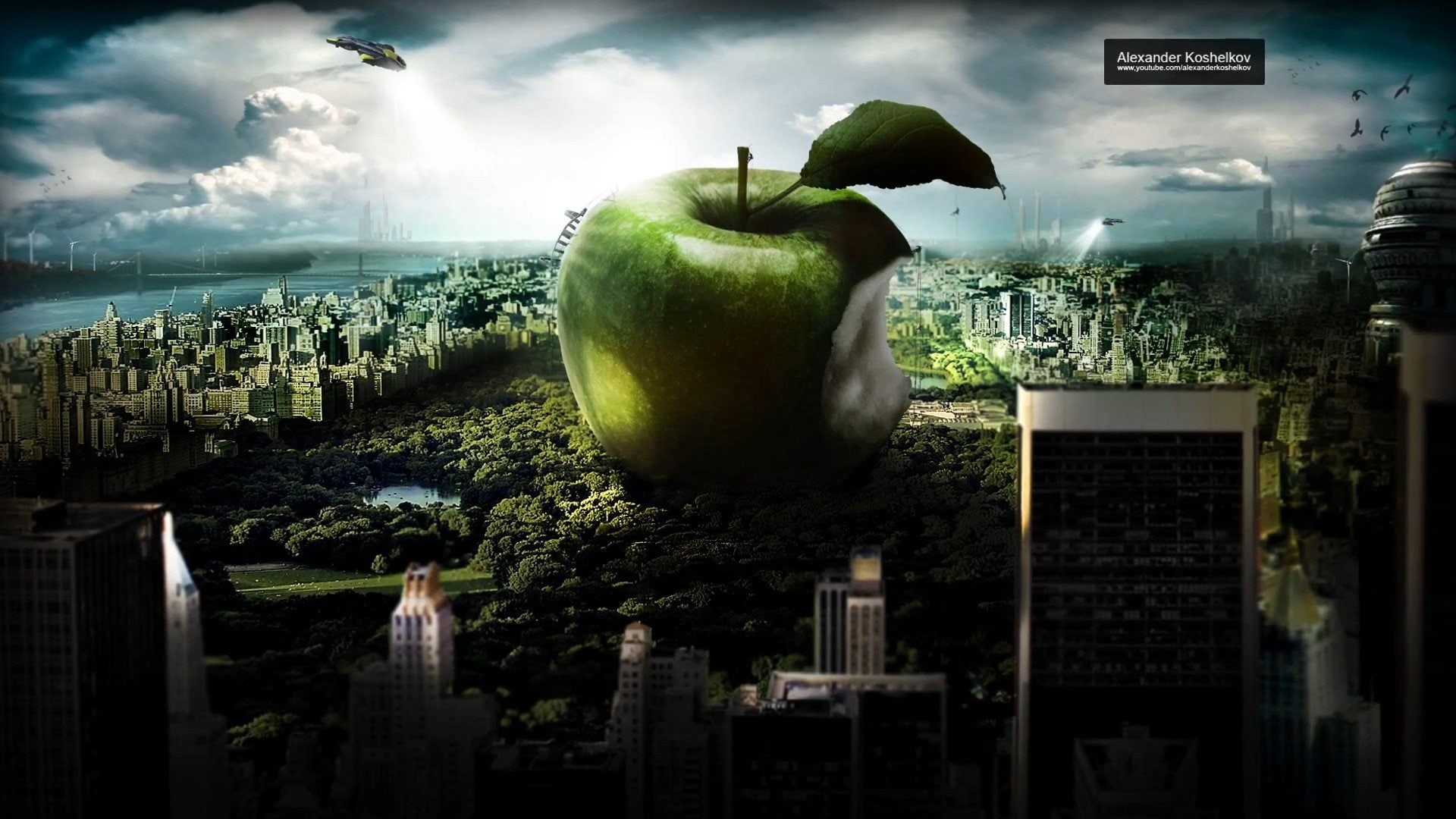 1080P, koshelkov, design, alexander, apples, cities, imac, HD Wallpaper