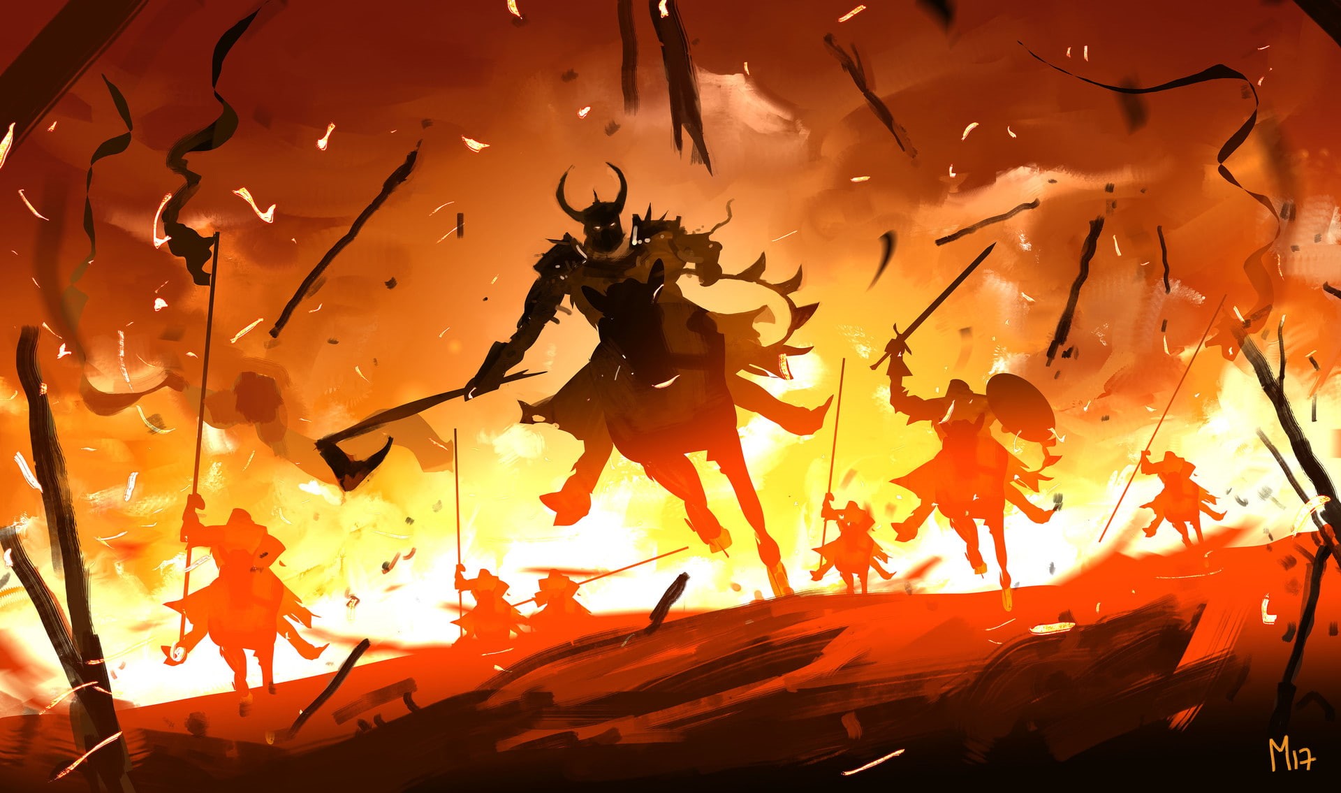 Dominik Mayer, 1080P, digital art, artwork, battle, warrior, battlefields, HD Wallpaper