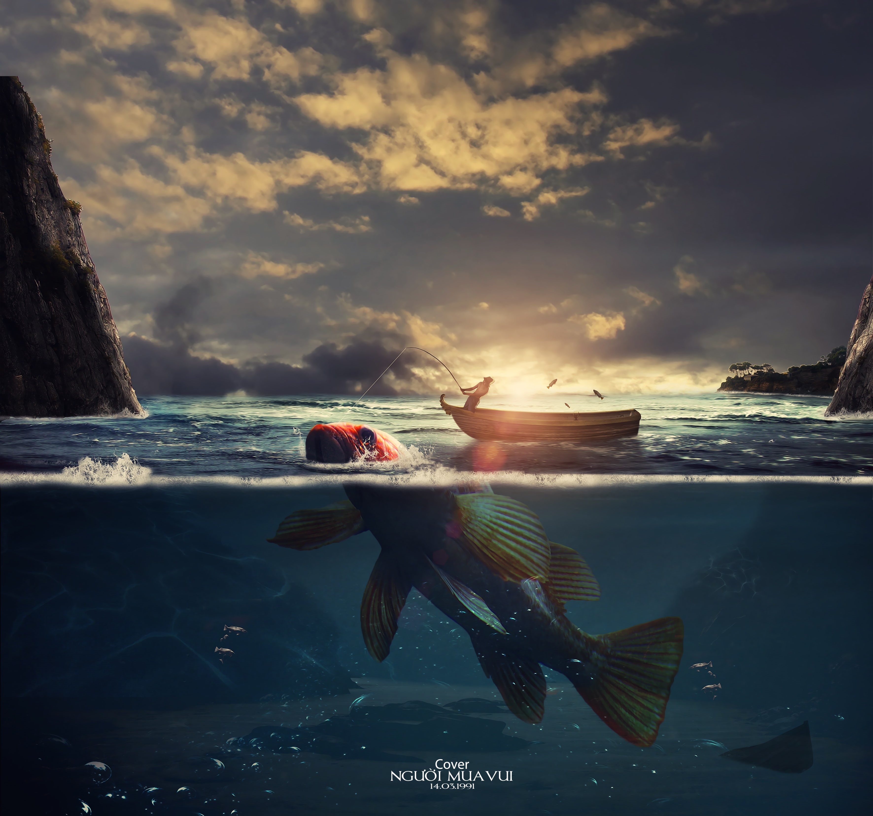Fisherman, HD, 2K, Sunset, Boat, HD Wallpaper