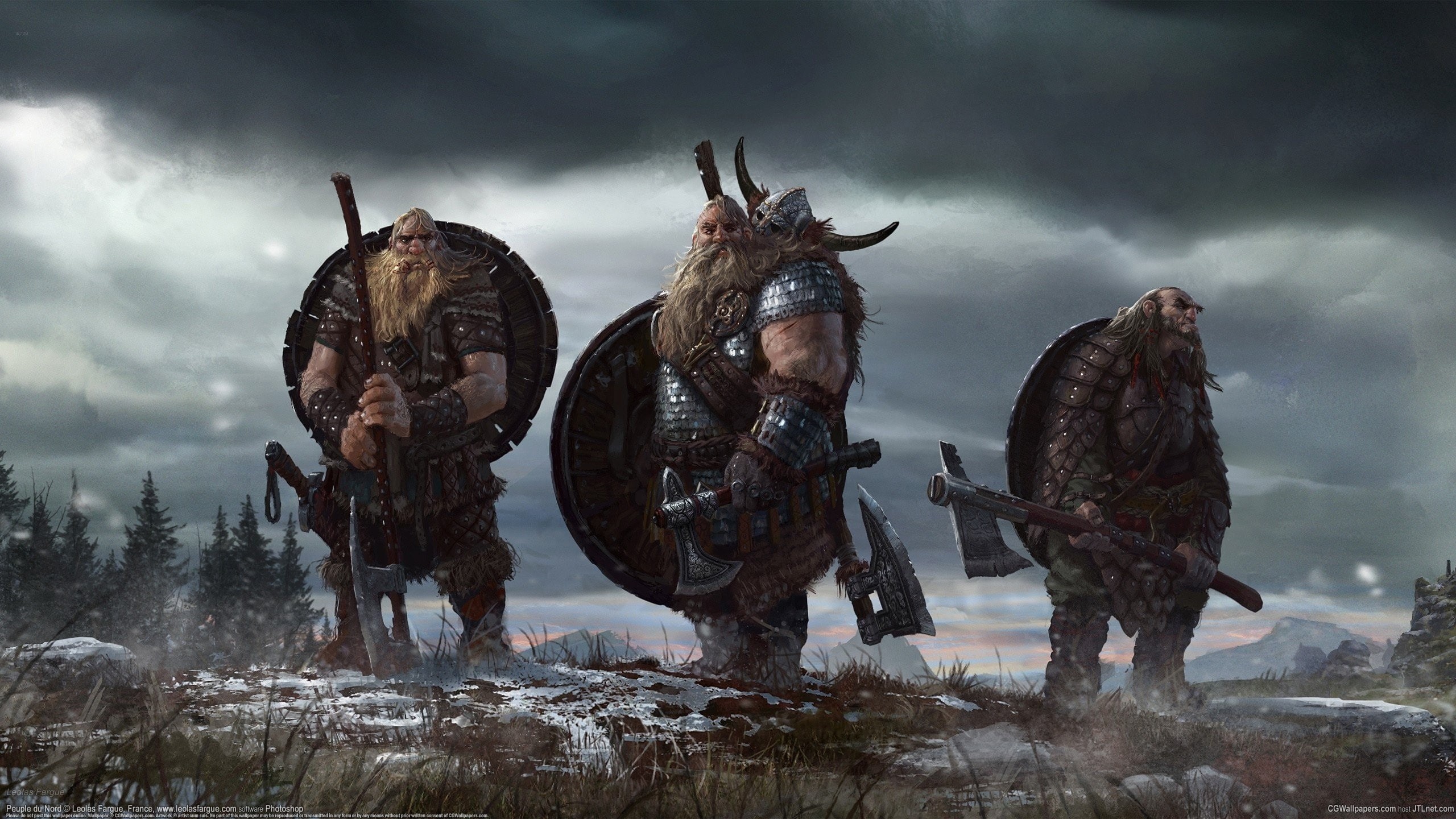 2K, nordic warrior vikings axe shield artwork concept art axes fantasy art, HD Wallpaper