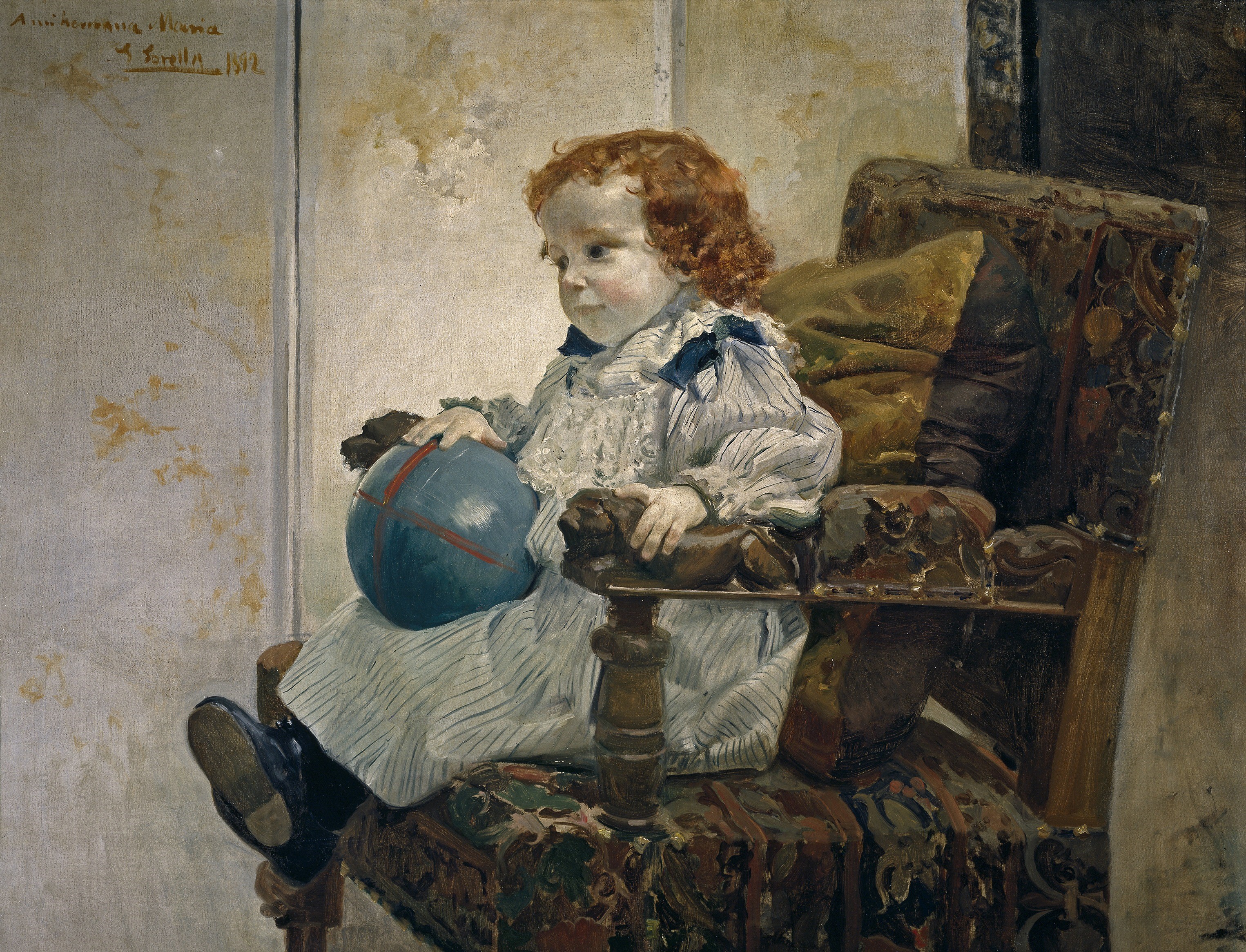 portrait, girl, males, run-down, looking away, artistry, real people, men, 2K, side view, girls, chair, art, sitting, holding, oil on canvas, clothing, HD Wallpaper