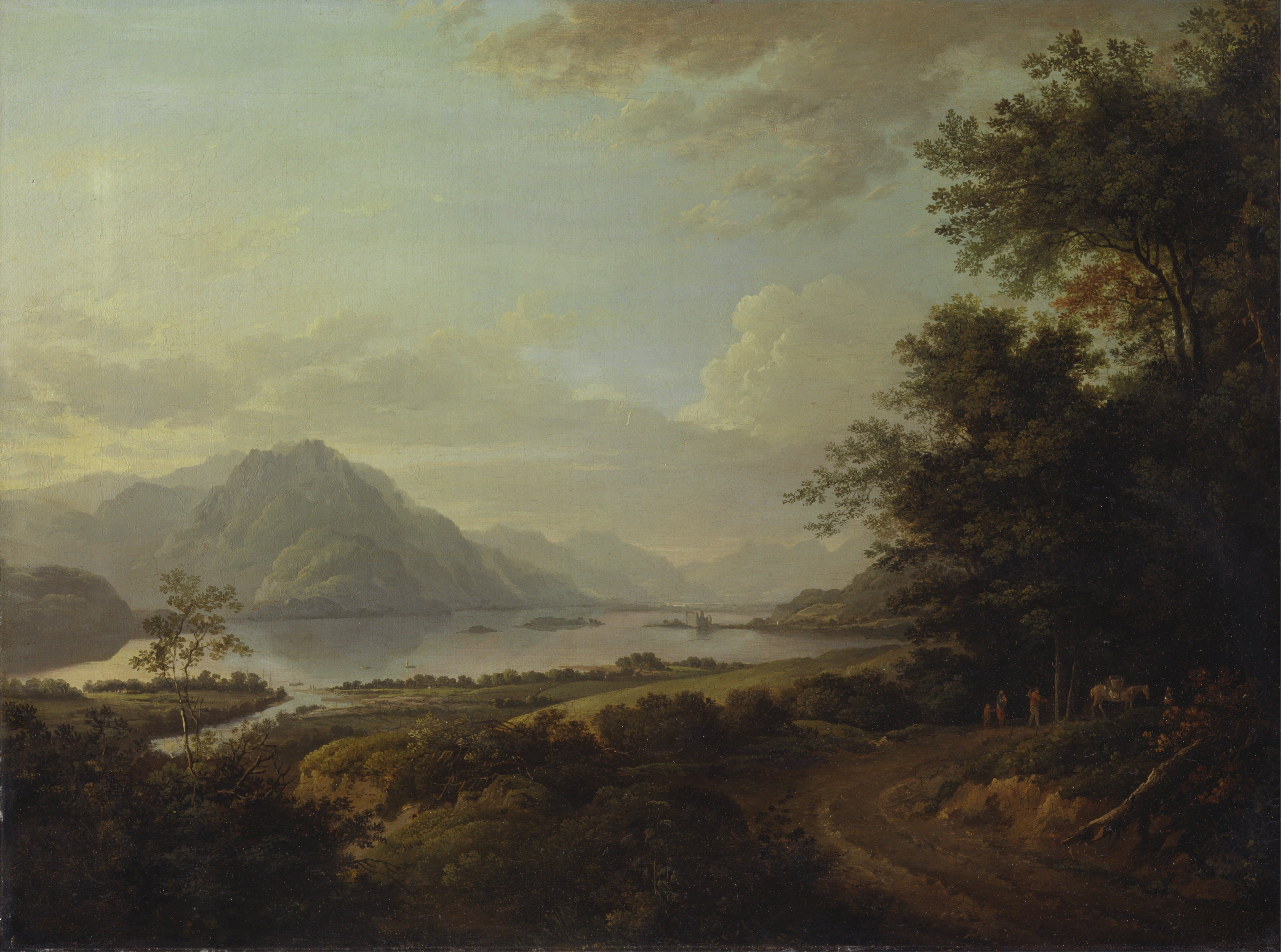 beauty in nature, tree, sky, lake, tranquil scene, non-urban scene, environment, mountains, growth, tranquility, nature, outside, landscape, plant, alexander nasmyth, HD Wallpaper