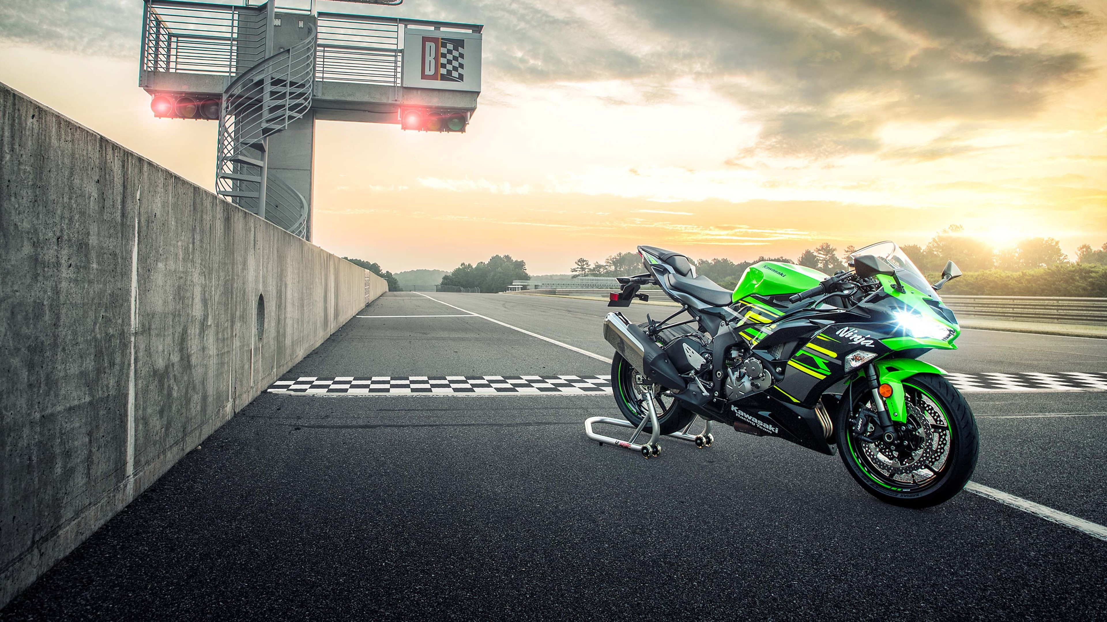 Ninja, r, city, street, Kawasaki, 2019, mode of transportation, motorcycle, the way forward, cloud - sky, transportation, k, ride, outdoors, building exterior, HD Wallpaper