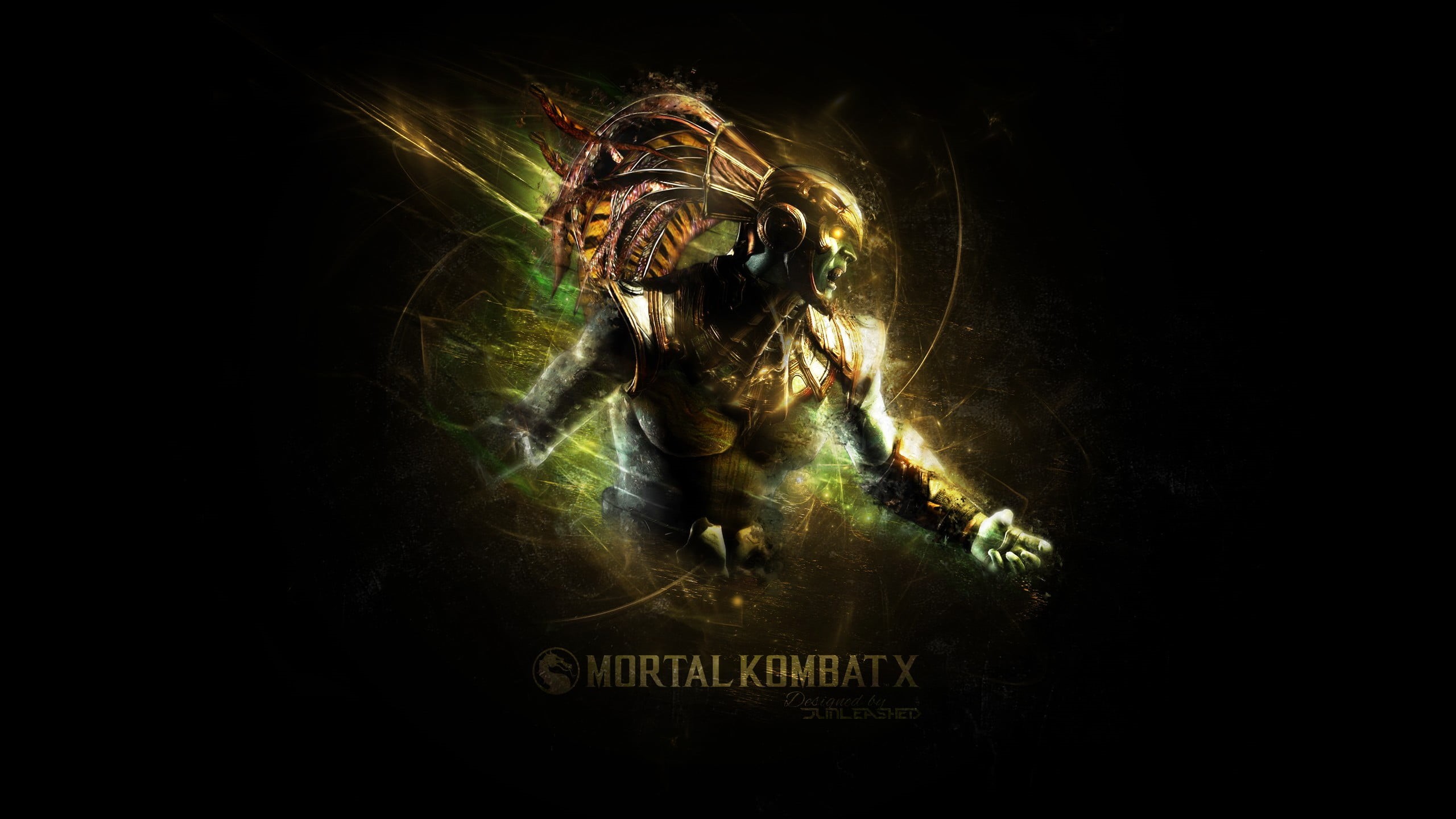 sign, western script, studio shot, celebration, dancing, standing, full length, video games, scorpion, hair, text, Mortal Kombat, arts culture and entertainment, HD Wallpaper