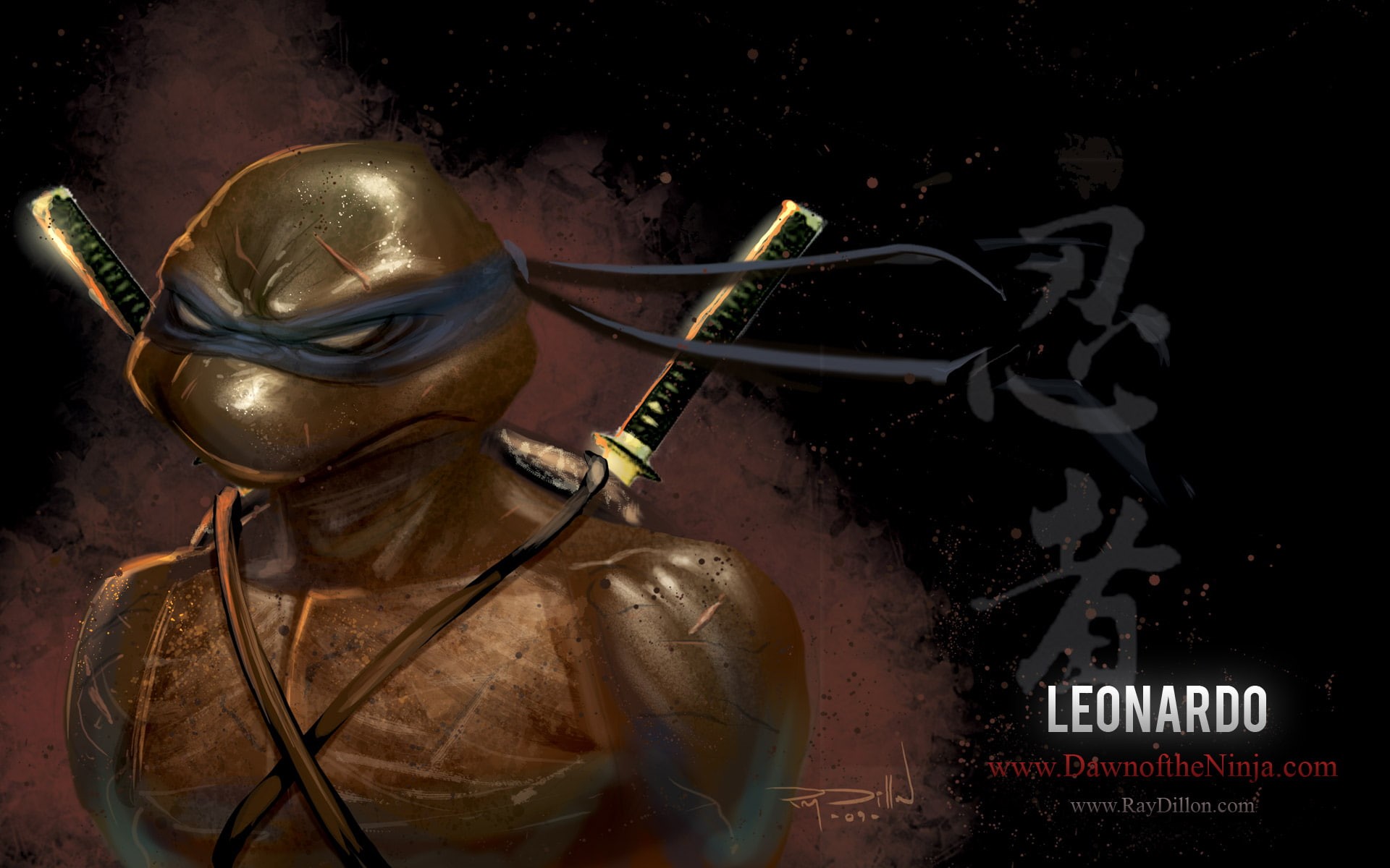 hd, turtles, teenage, drawing, mutant, leonardo, 1080P, ninja, cartoon/comic, HD Wallpaper