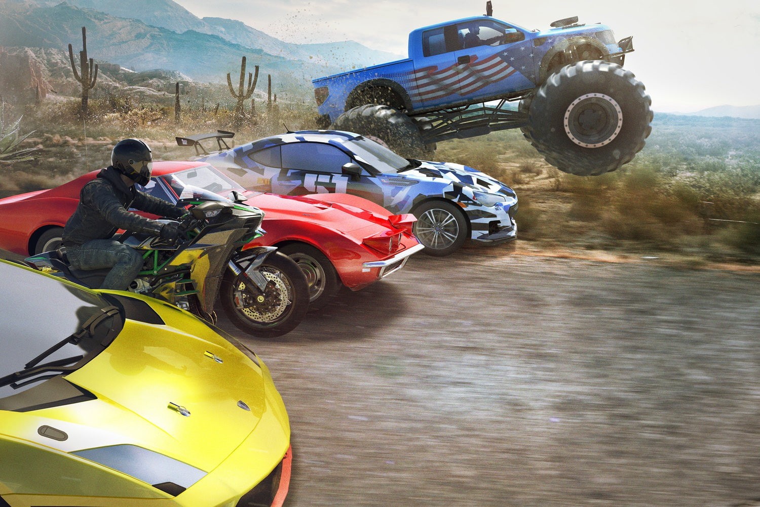 video games, sports race, transportation, real people, one person, motorsport, motorcycle, outdoors, helmet, mountain, road, 720P, headwear, crash helmet, HD Wallpaper