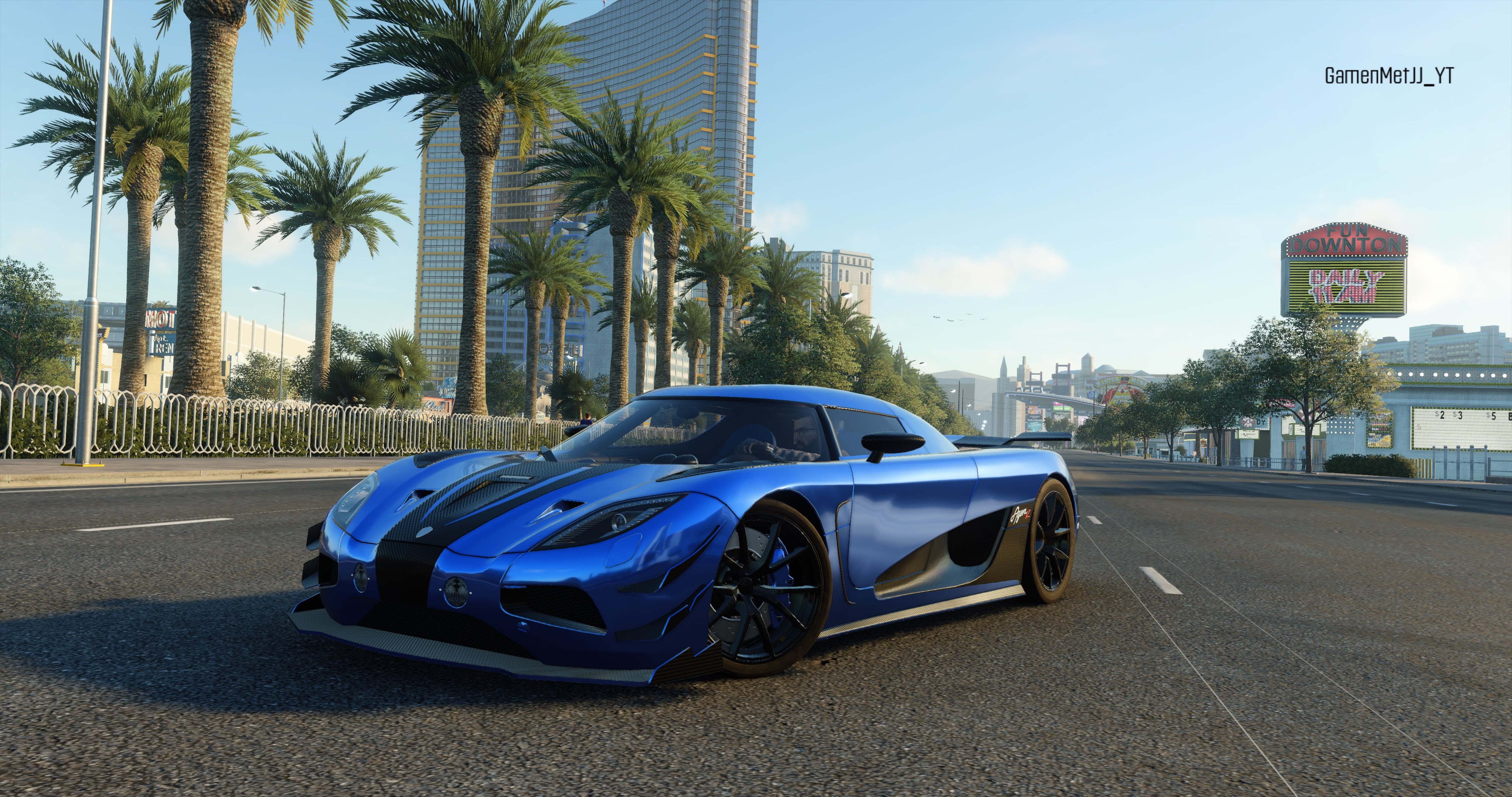 transportation, skyscraper, The Crew, built structure, day, nature, tropical climate, car, no people, blue, mode of transportation, land vehicle, luxury, HD Wallpaper
