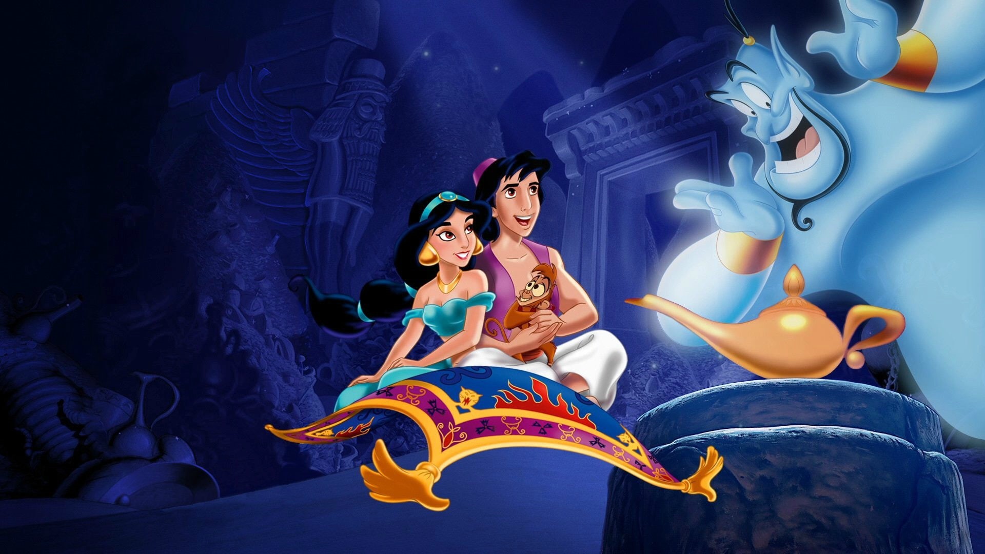 1080P, flying, aladdin, film, disney, desktop, hd, carpet, abu, monkey, jasmine, HD Wallpaper