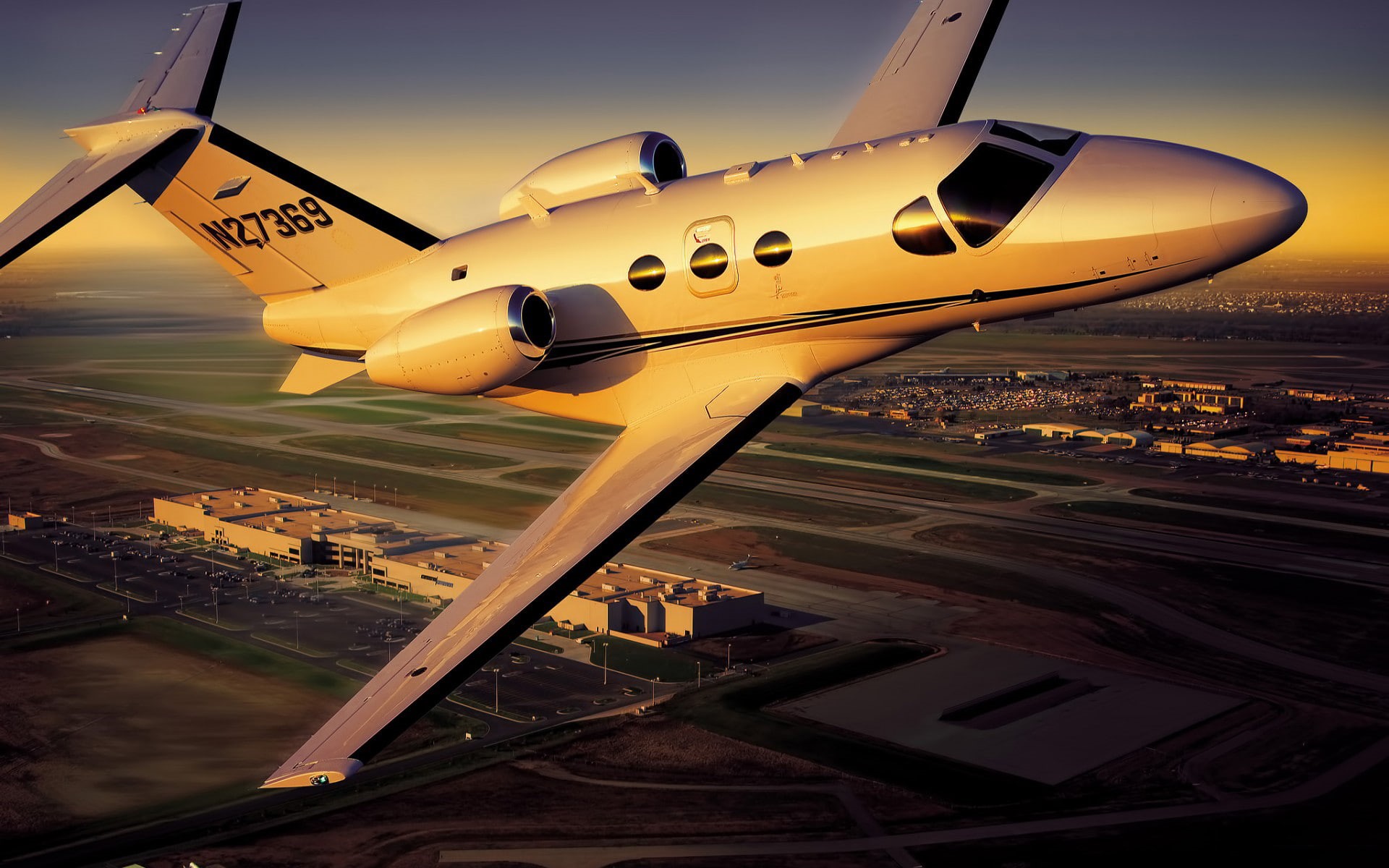 1080P, mustang, airport, aircrafts and planes, over, cessna, citation, HD Wallpaper