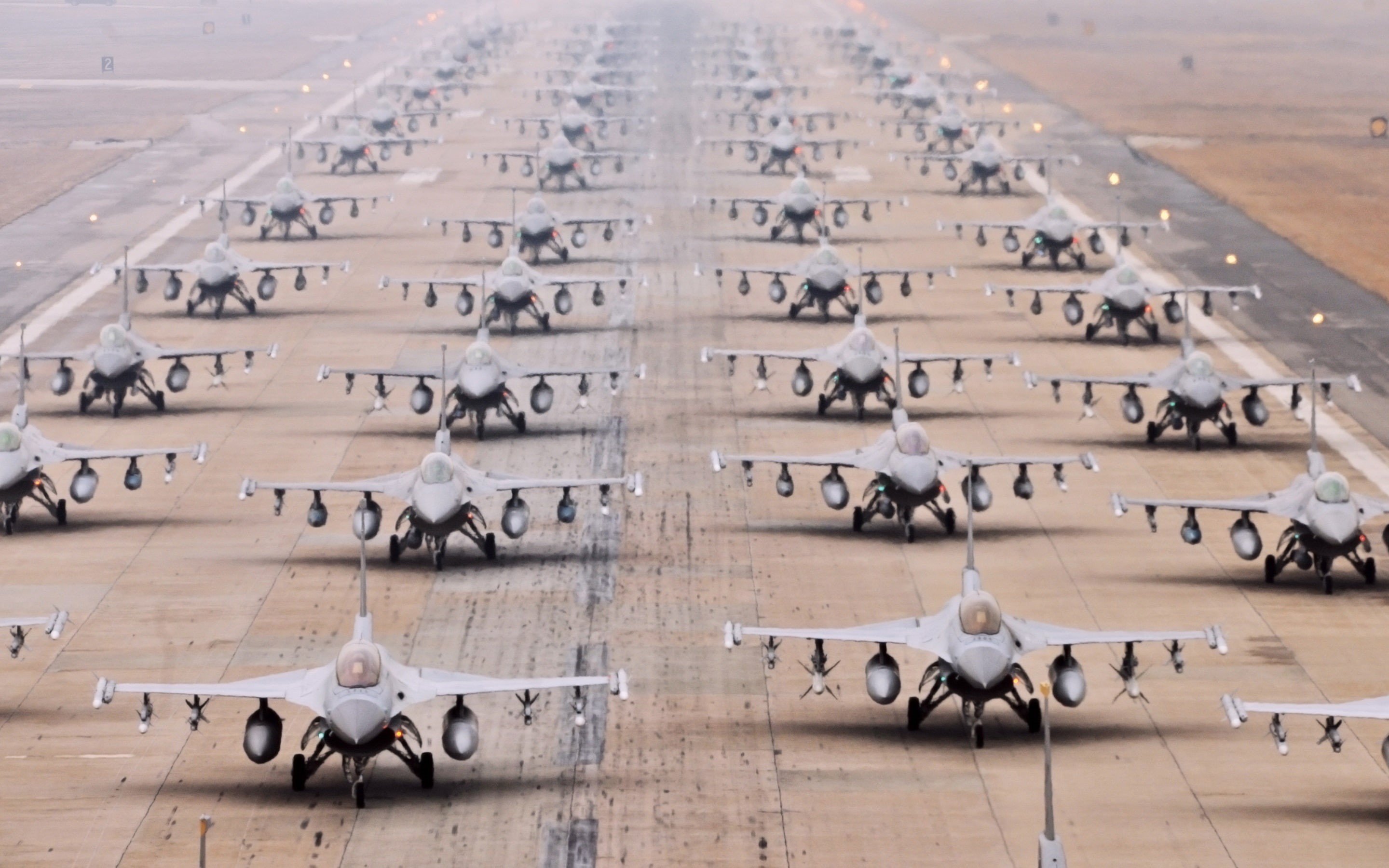 Planes, Fighter, Airport, 16, Multi, 2K, F, Runway, HD Wallpaper