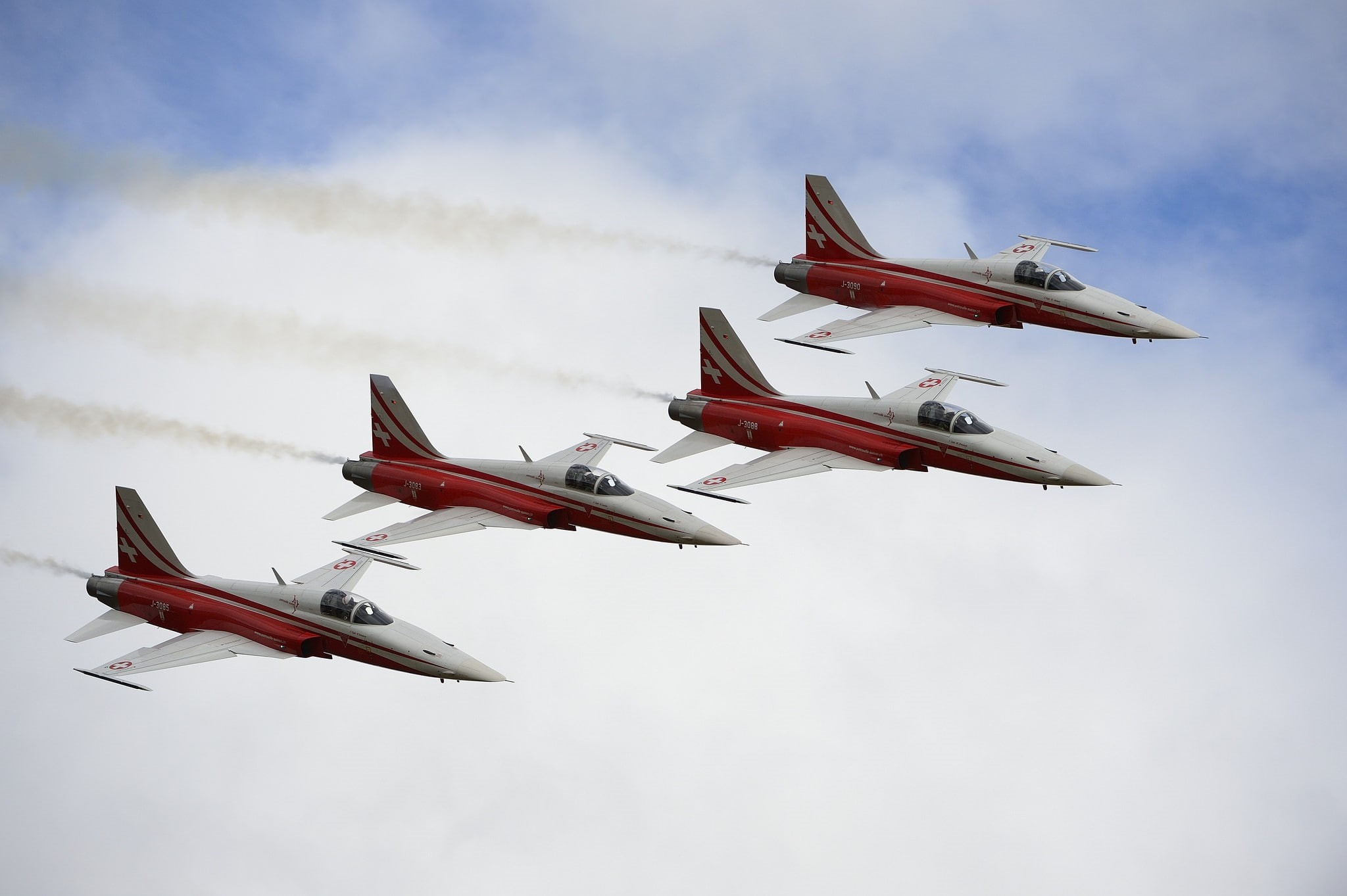 f-5e, aircraft, airplanes, flight, e, contrails, f, sky, 1080P, HD Wallpaper