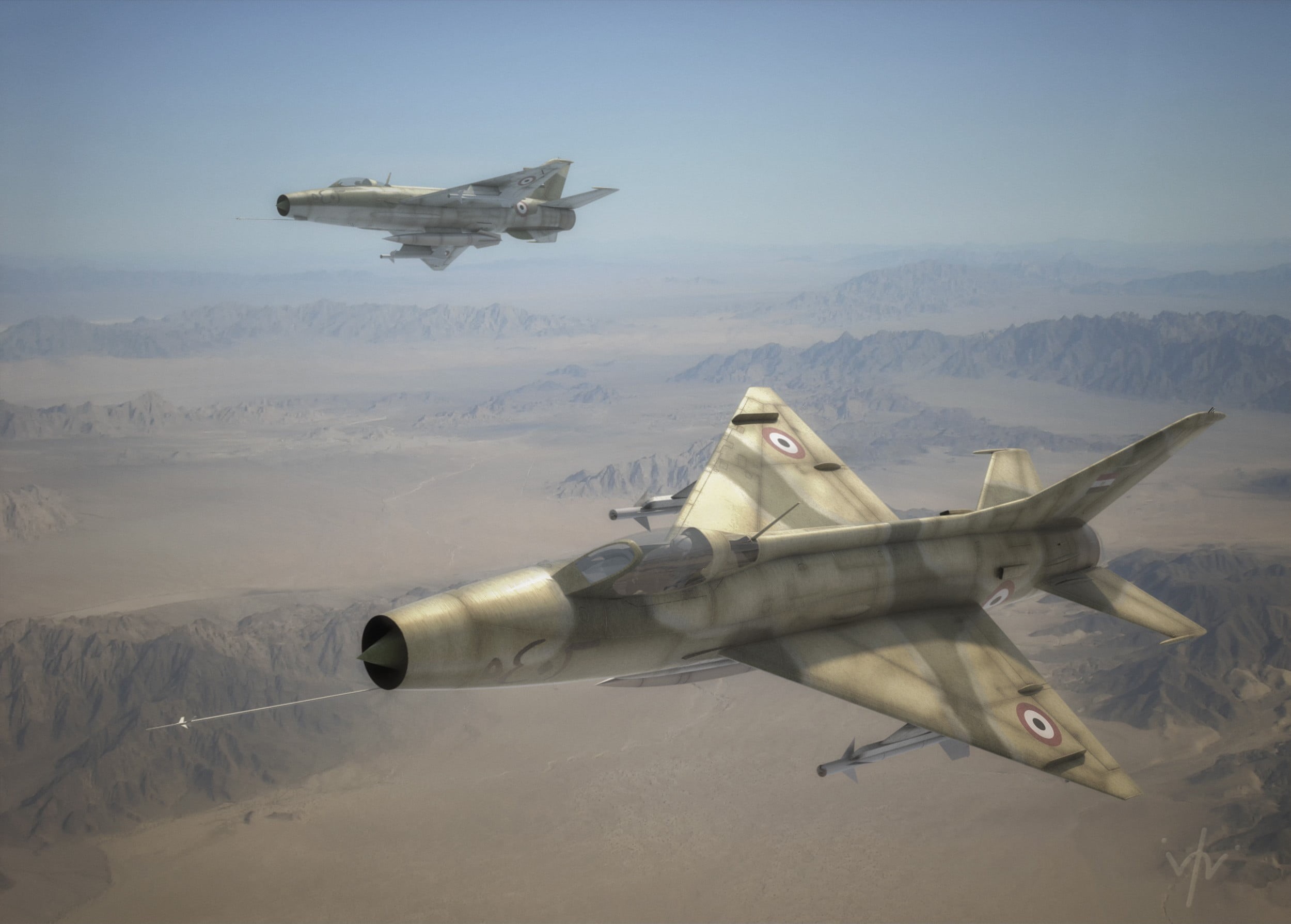 sky, two, aerospace industry, war, air vehicle, armed forces, fighter plane, aircraft, mode of transportation, mountain, warplanes, plane, day, military, HD Wallpaper