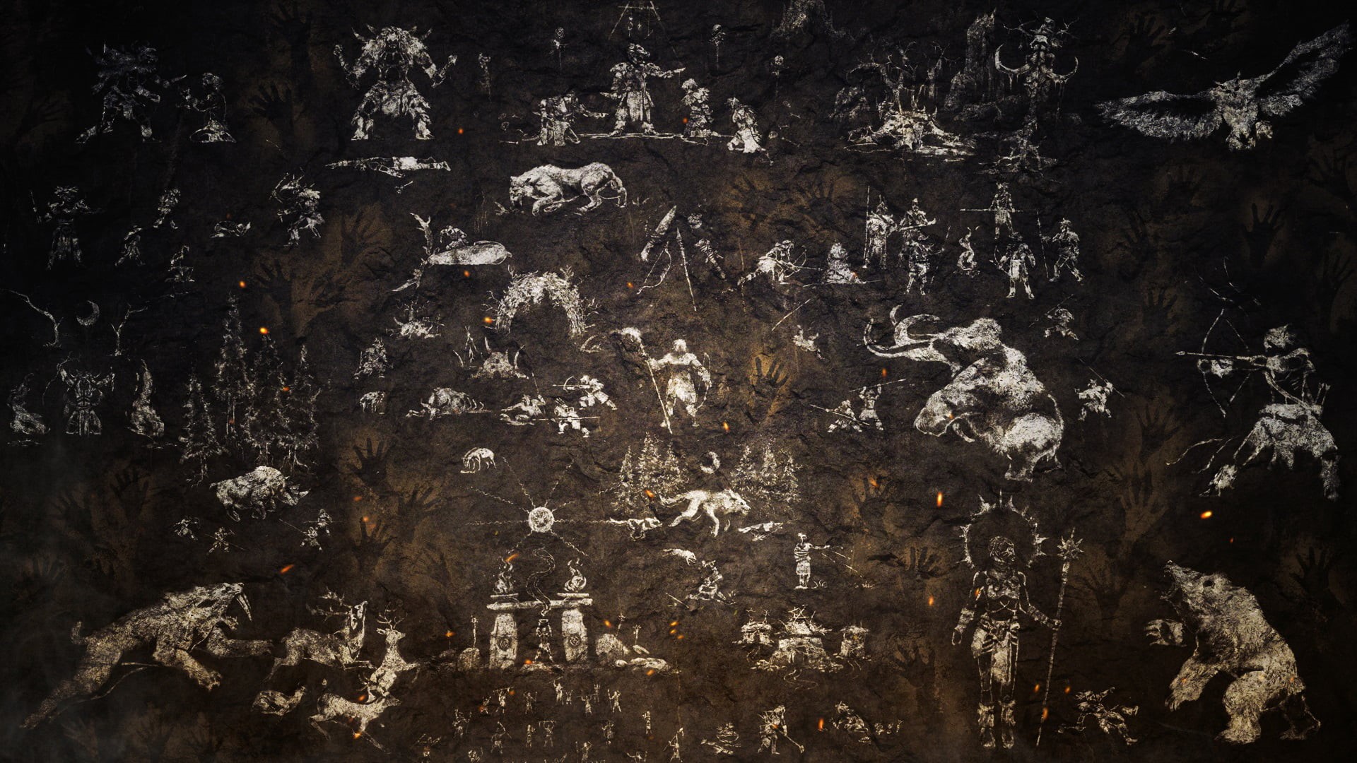 no people, day, built structure, weathered, texture, painting, surface, animals, nature, pattern, full frame, primitive, wall - building feature, HD Wallpaper