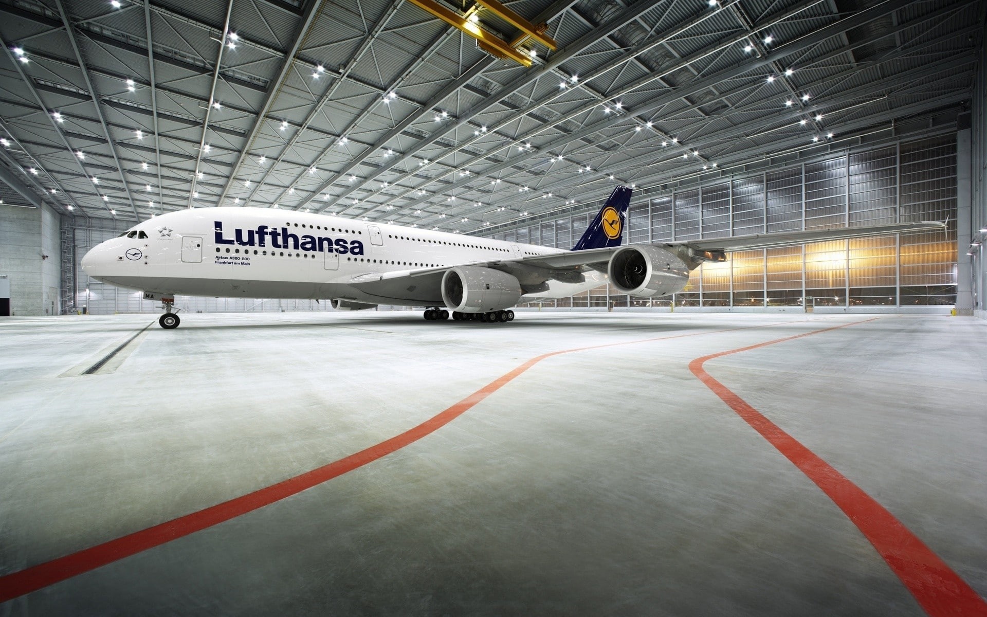 aircrafts and planes, a380, 1080P, lufthansa, airbus, HD Wallpaper