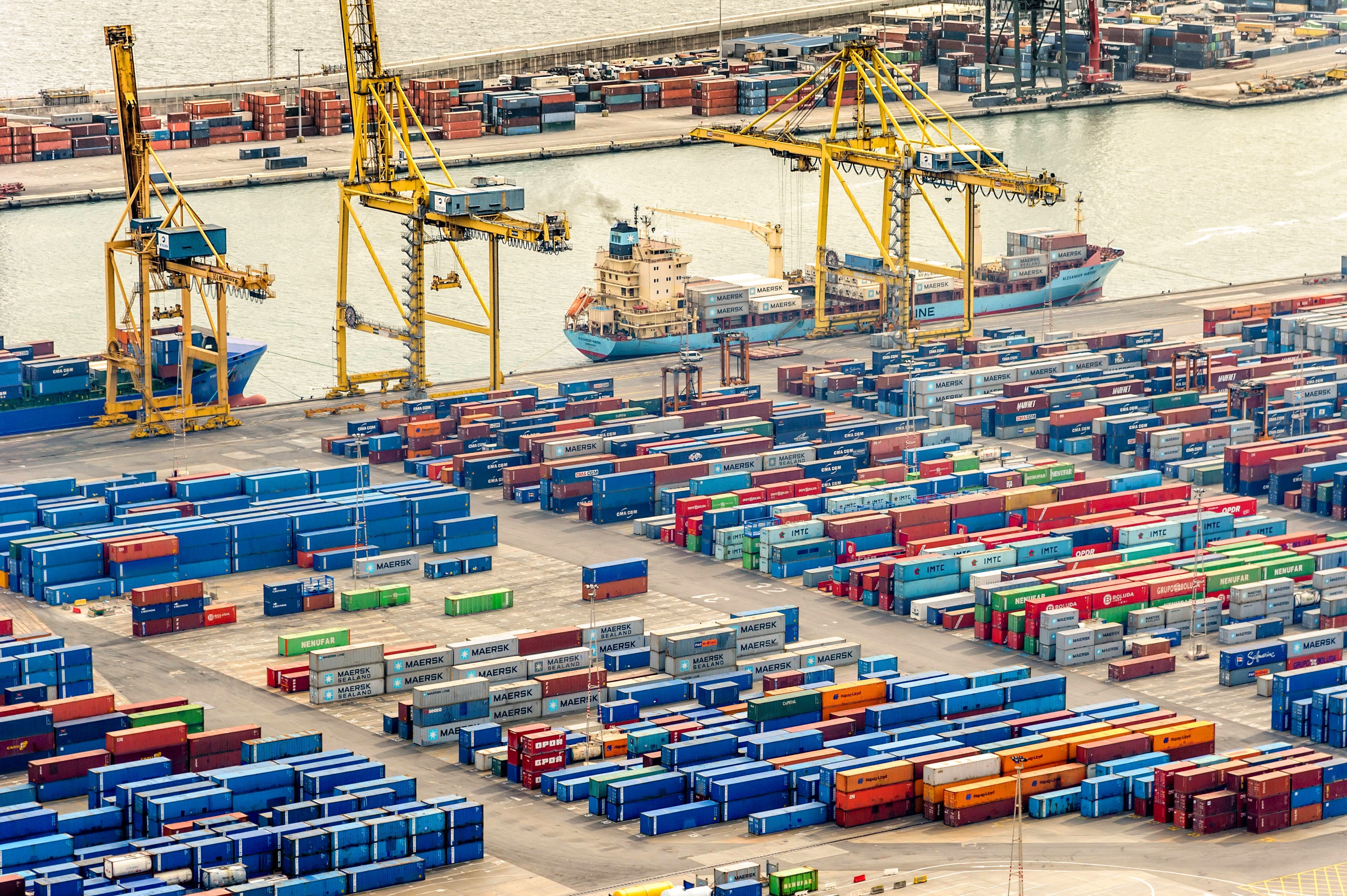 Zaton, Terminal, The ship, A container ship, Maersk, Cranes, Maersk Line, Container, 4K, Port, HD Wallpaper