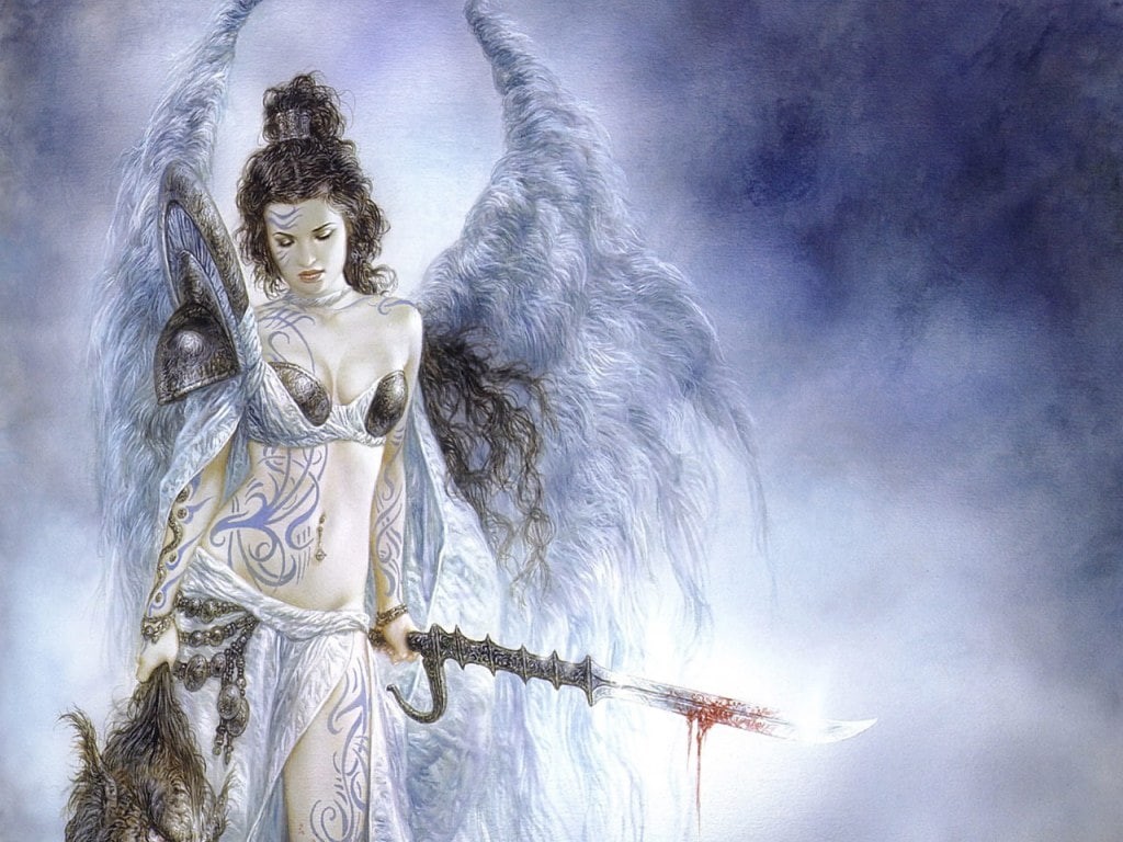 fantasy, royo, dream, Luis Royo, 480P, lizzy, hd, luis, girl, woman, female, art, blue, abstract, strain, lady, HD Wallpaper