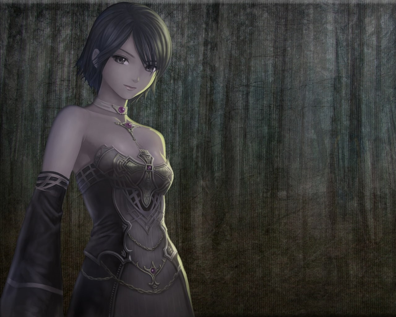 hd, soft, dress, dark, x, 720P, robe, gothic, crystal, sleeves, art, shading, Lineage 2, lineage, anime, detached, HD Wallpaper