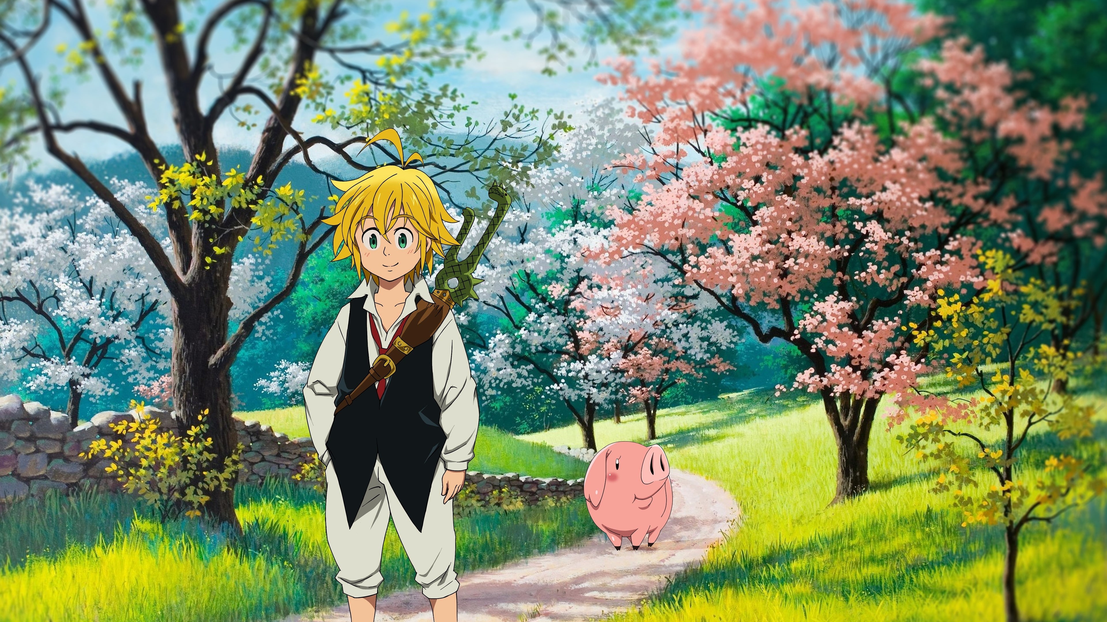 Anime, 4K, Meliodas (The Seven Deadly Sins), Hawk (The Seven Deadly Sins), The Seven Deadly Sins, HD Wallpaper