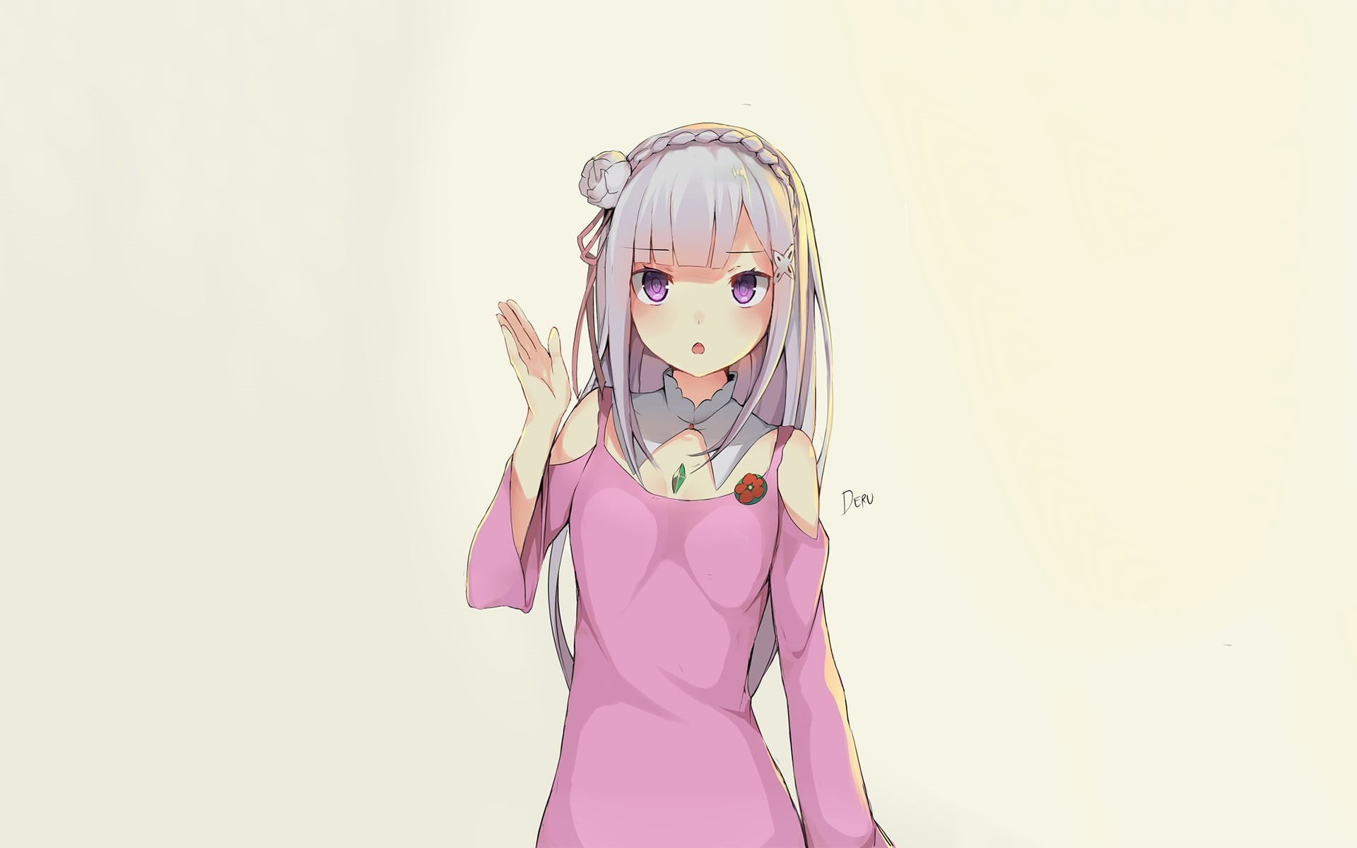 hair, lifestyles, 1080P, females, Re:Zero Kara Hajimeru Isekai Seikatsu, studio shot, portrait, hairstyle, copy space, fashion, looking at camera, one person, HD Wallpaper