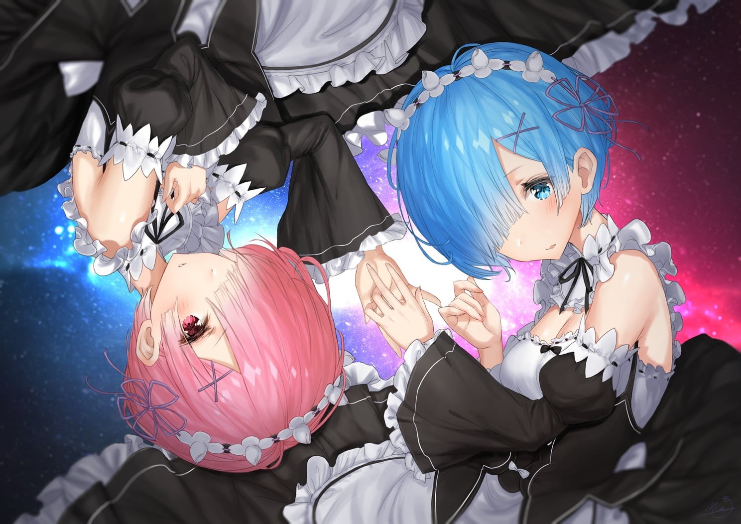 Ram (Re:Zero), ram, lifestyles, day, Re:Zero Kara Hajimeru Isekai Seikatsu, outdoors, females, leisure activity, Rem (Re: Zero), clothing, re, portrait, HD Wallpaper