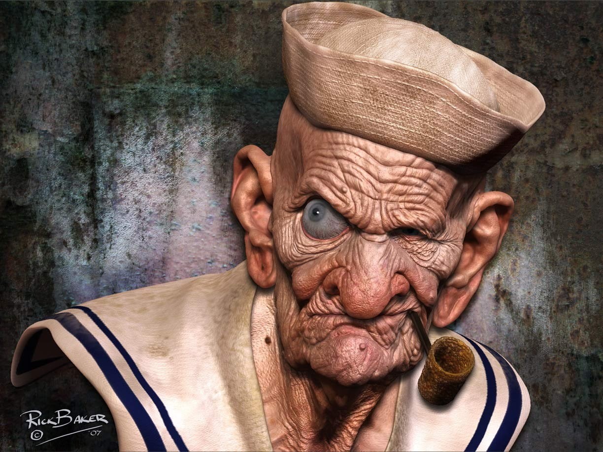 mammal, ship, 480P, old people, one animal, front view, wall - building feature, wrinkled, day, sailors, Popeye, vertebrate, no people, indoors, close-up, HD Wallpaper