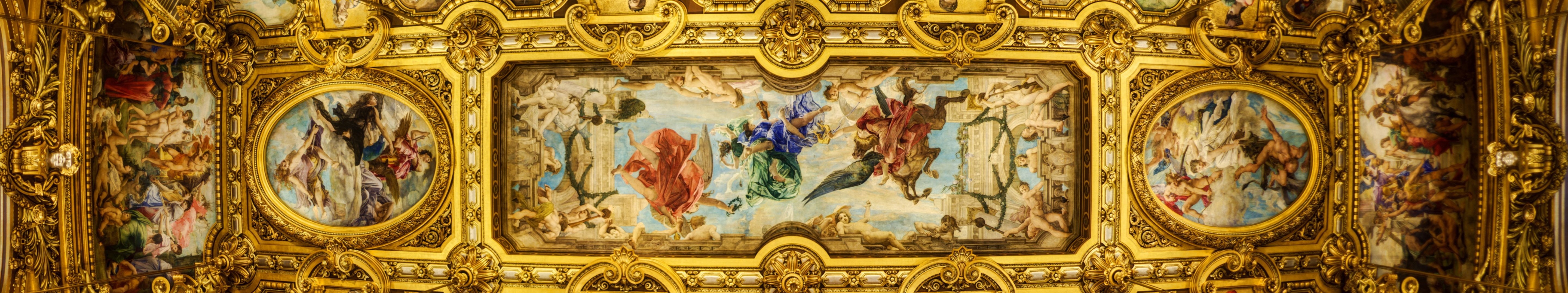 monitor, multi, 5K, paint, foyer, art, multipple, palais, peinture, grand, ceiling, garnier, screen, painting, tripple, HD Wallpaper