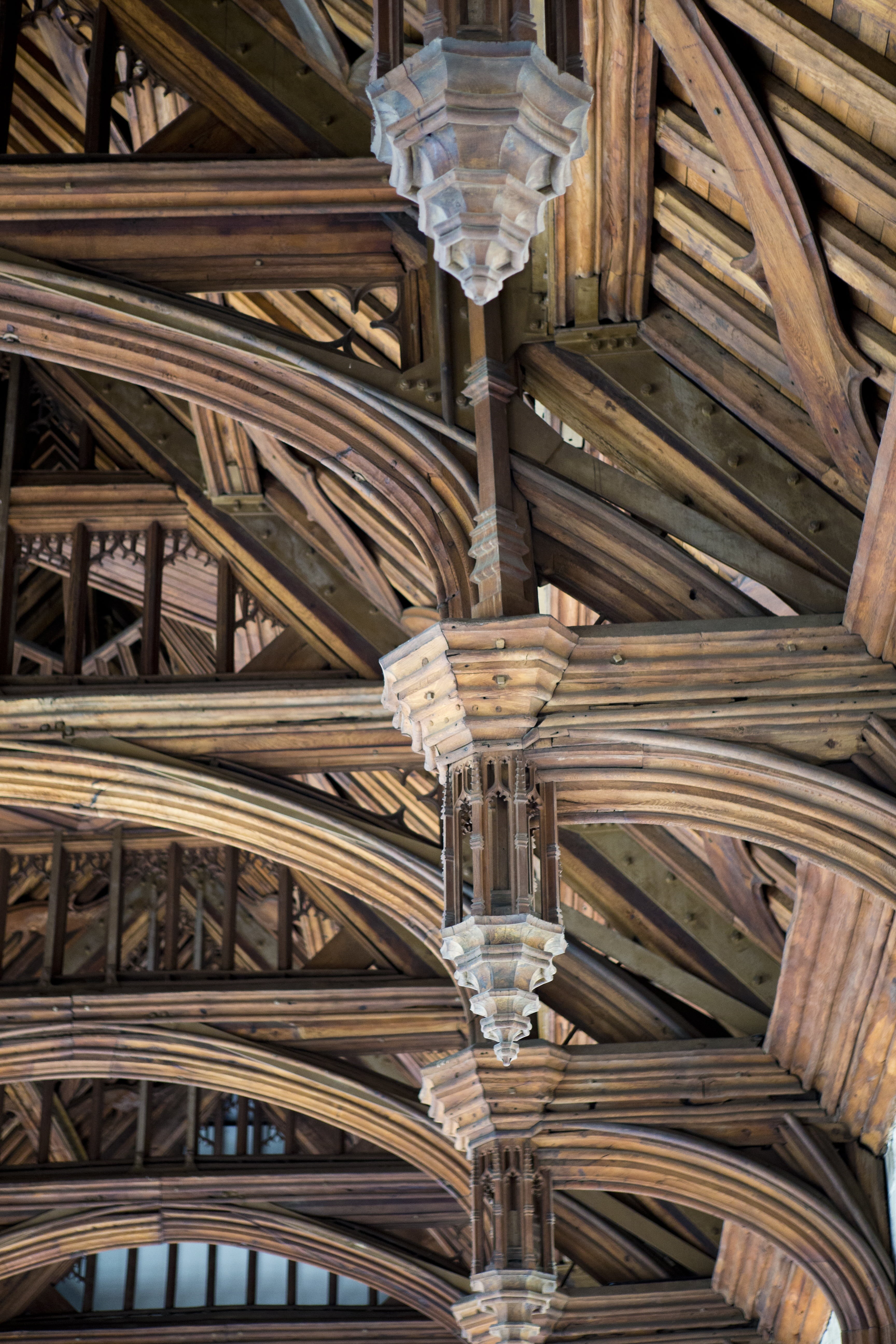 ceiling, hammer beam trusses, large group of objects, 5K, pattern, full frame, glass, arrangement, wineglass, eltham palace, drinking glass, close-up, Phone HD Wallpaper