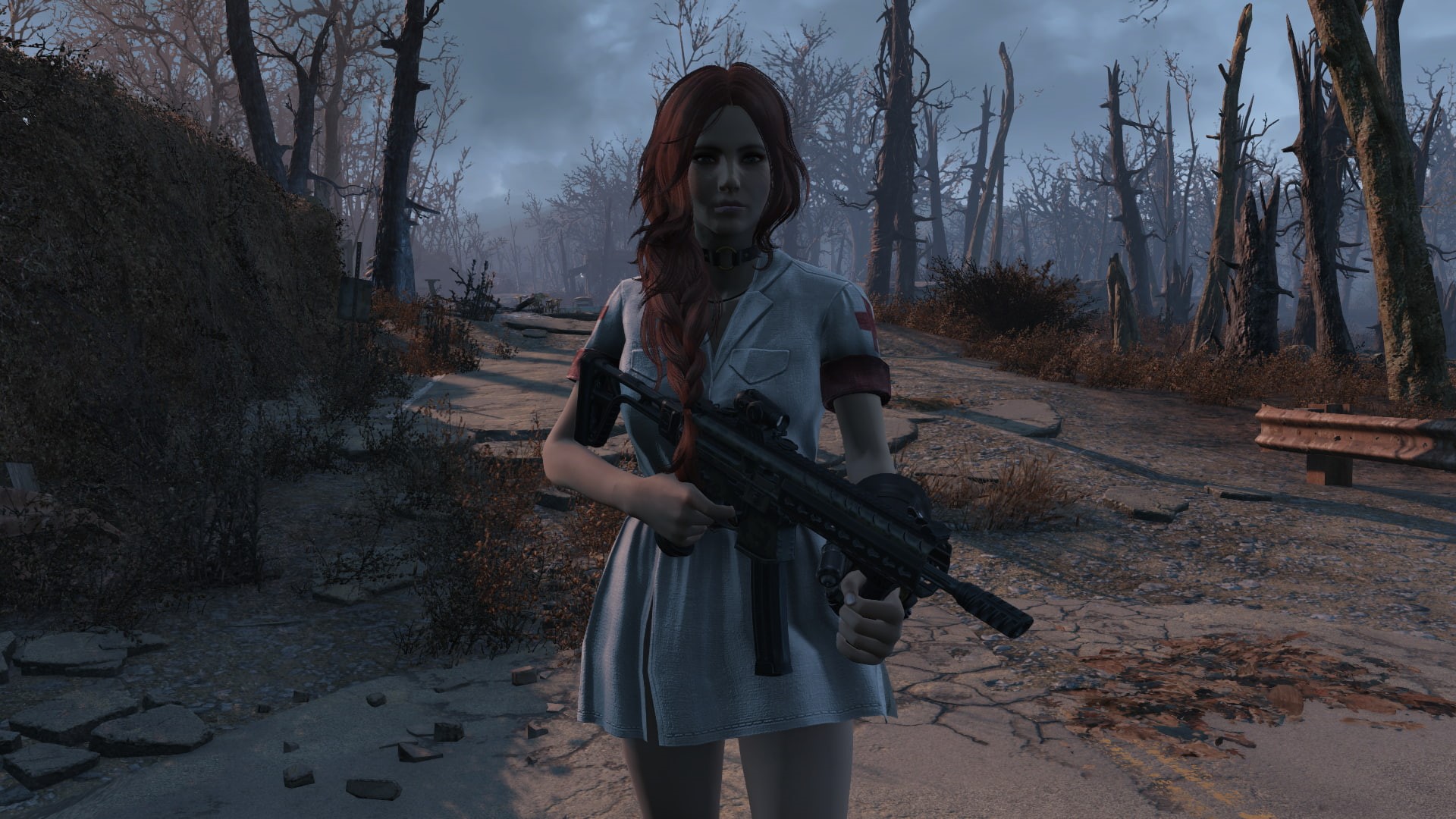 PC gaming, women, video games, screen shot, redhead, weapon, 1080P, Fallout 4, HD Wallpaper