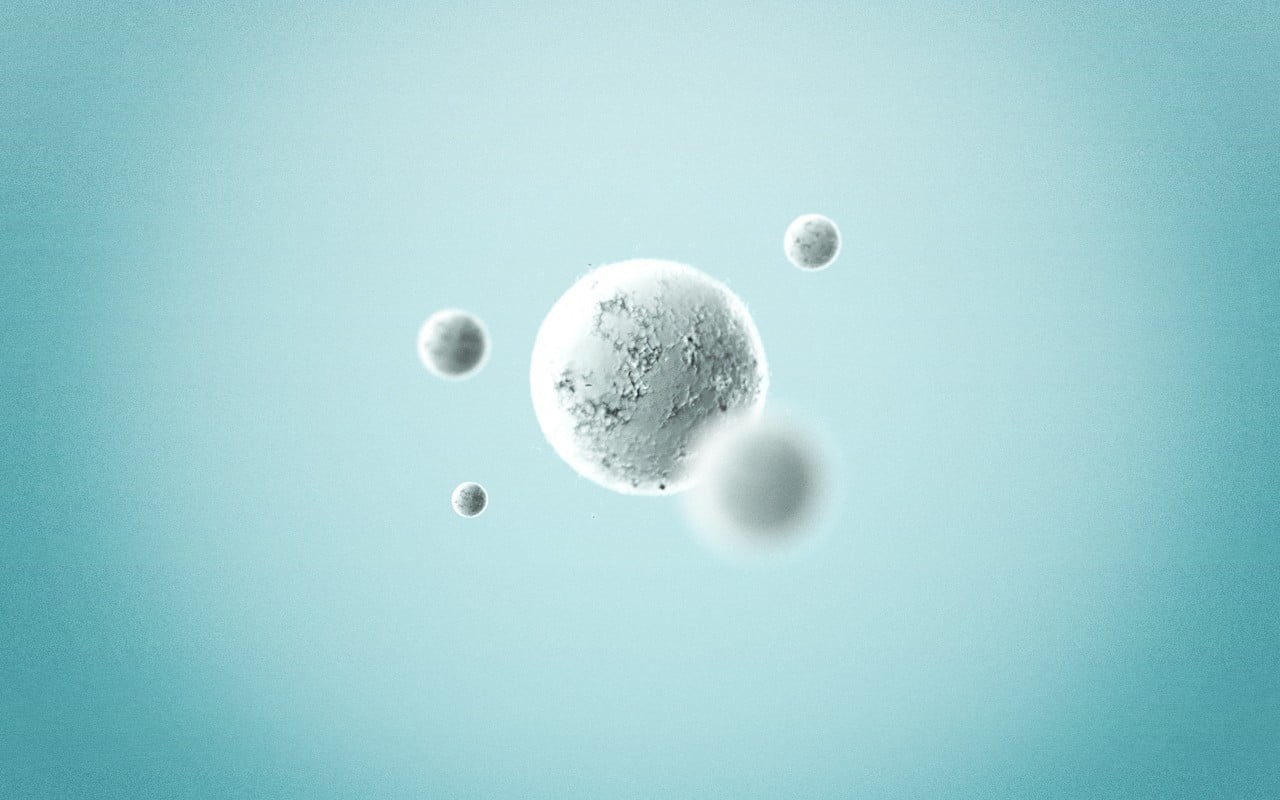 studio shot, colored background, balloon, shape, nature, indoors, water, close-up, ball, black, mid-air, motion, space, no people, space art, 720P, blue, HD Wallpaper
