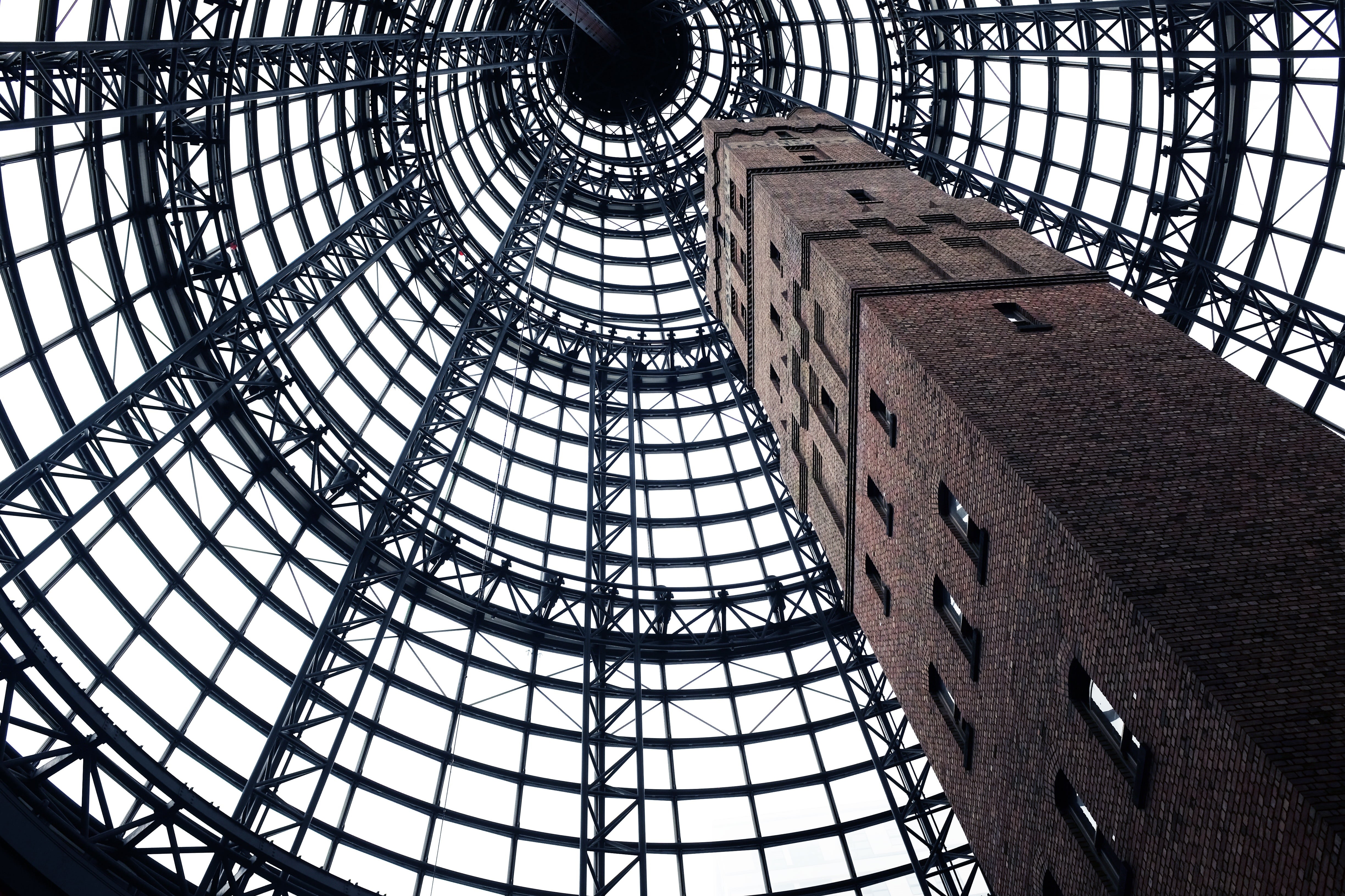 pattern, skylight, ceiling, building, day, establishment, low angle view, history, directly below, low, indoors, photography, glass - material, 4K, tourism, HD Wallpaper