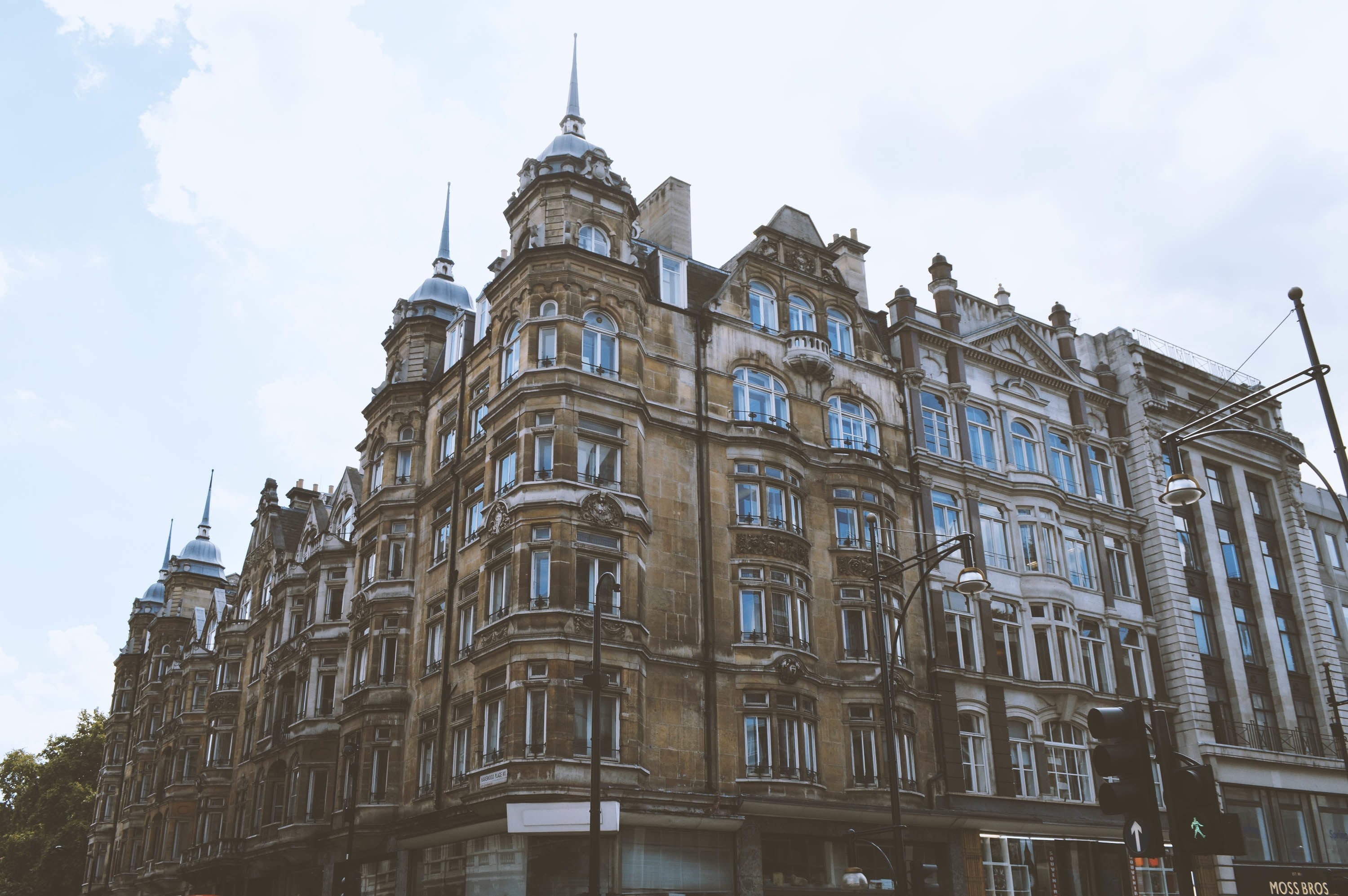 clouds, europe, architecture, building, sky, apartment, spire, cloud - sky, history, window, nature, high, buildings, gothic style, cloudy, built structure, HD Wallpaper