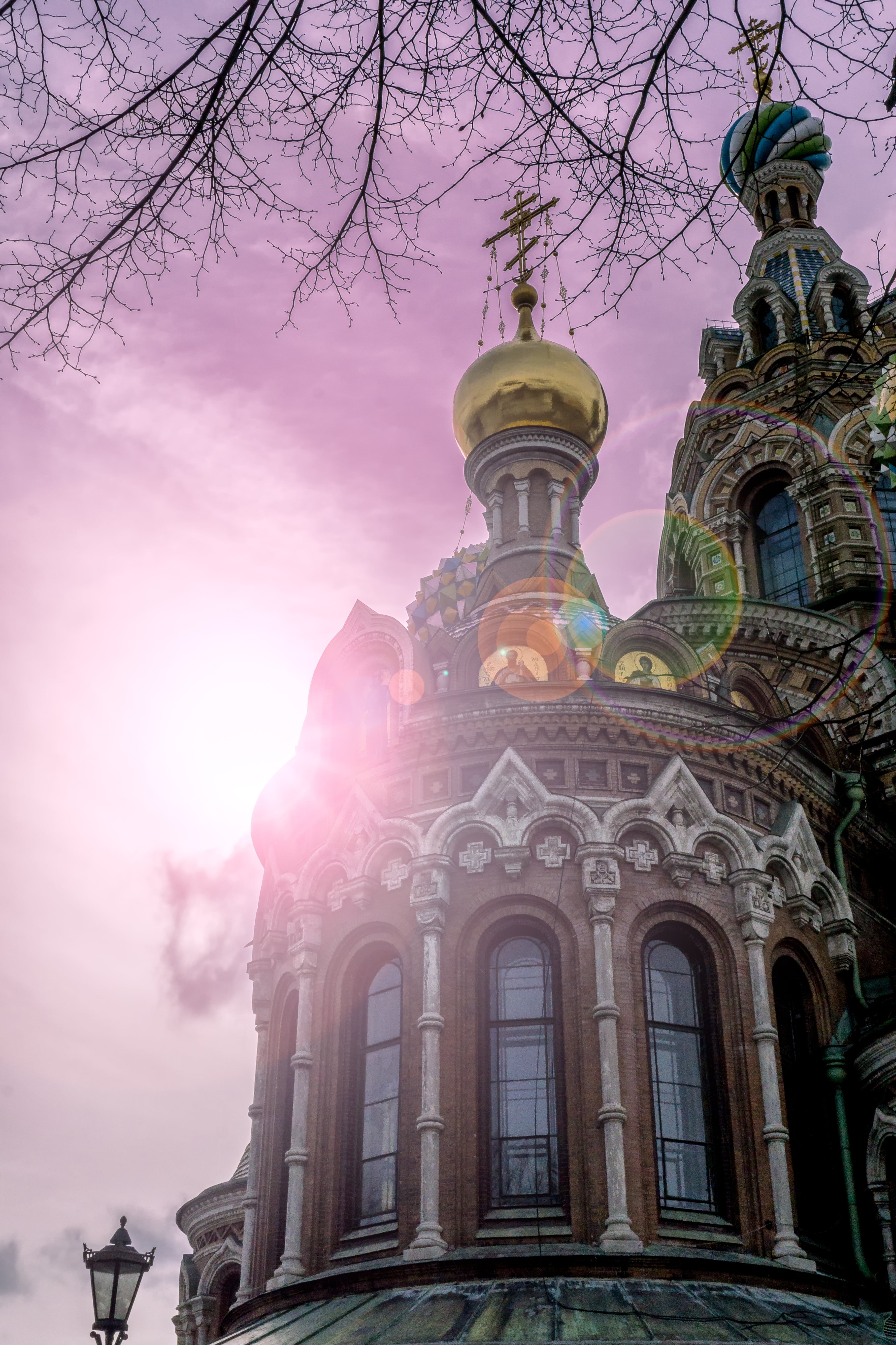 sunny, place of worship, angle, castle, sky, bare tree, spirituality, sunset, architecture, building exterior, sightseeing, saint-petersburg, outdoors, Phone HD Wallpaper