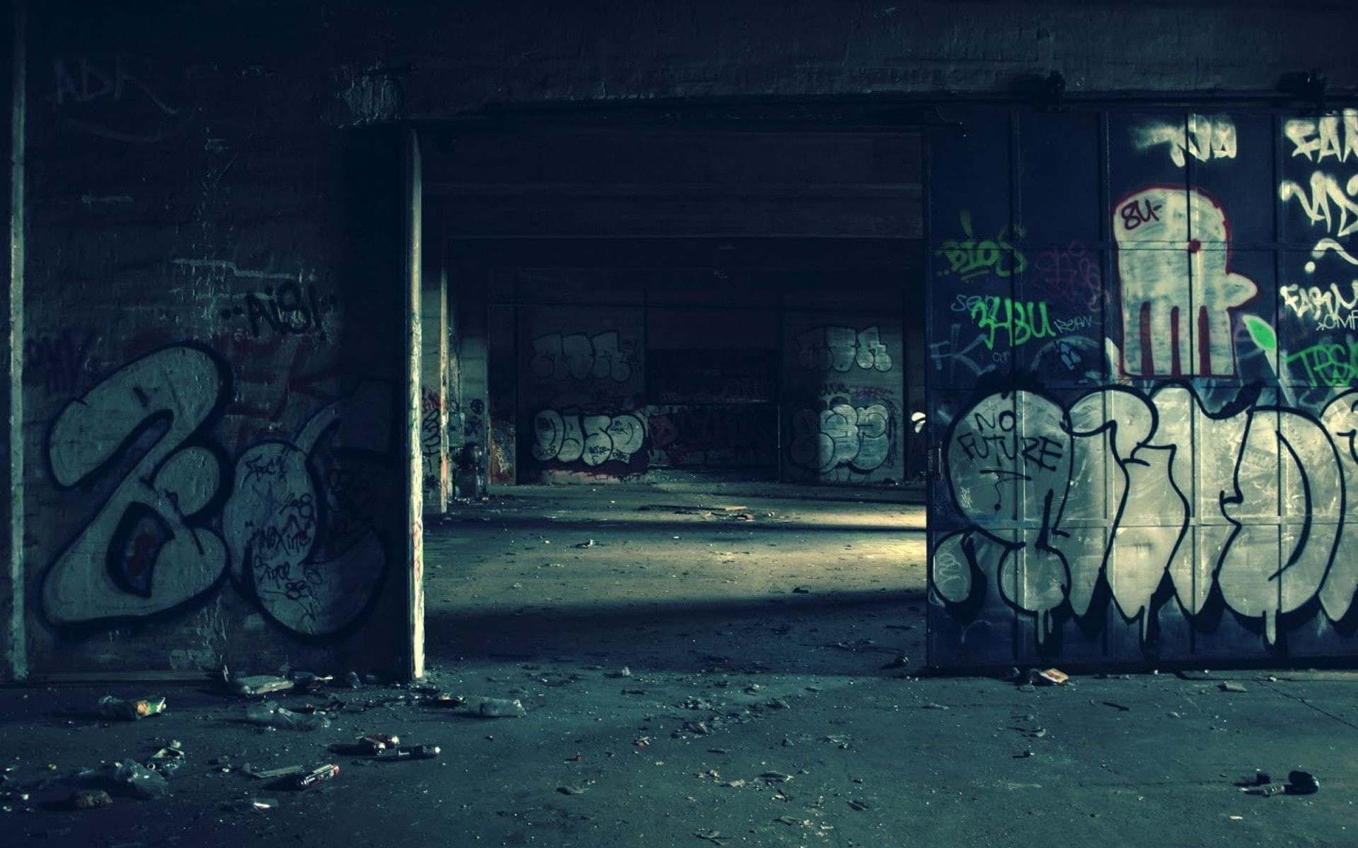 urban, 1080P, ruin, graffiti, abandoned, HD Wallpaper