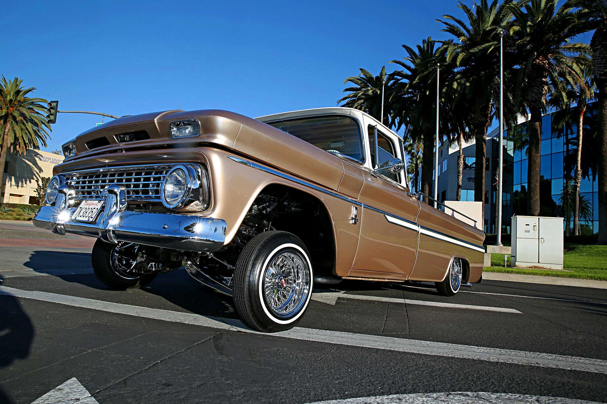 automobile, 1080P, vehicle, chevrolet, custom, truck, c10, pickup, 1963, auto, lowrider, HD Wallpaper