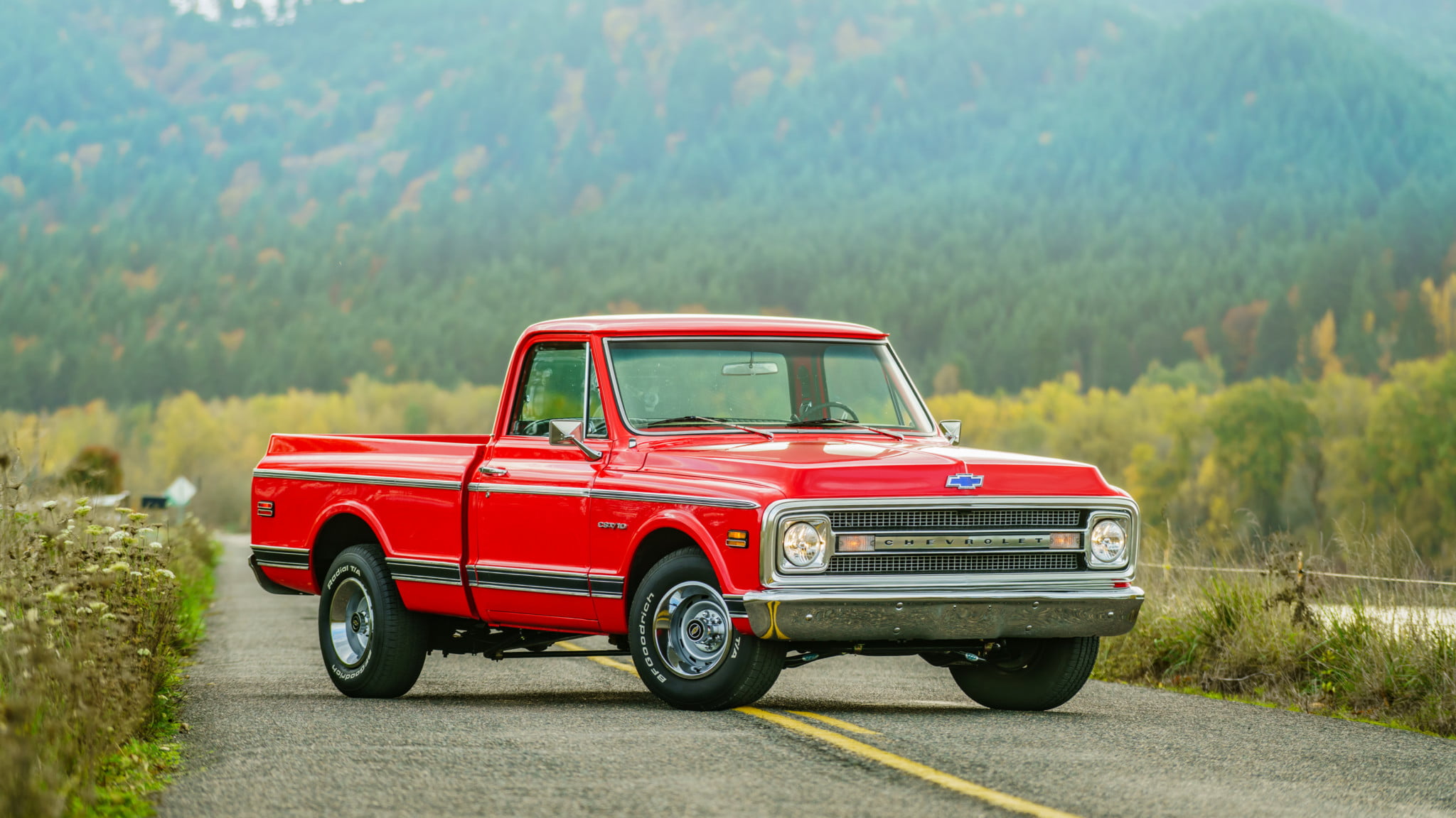 Red Car, Chevrolet, Pickup, 1080P, Car, Old Car, Chevrolet C10, HD Wallpaper