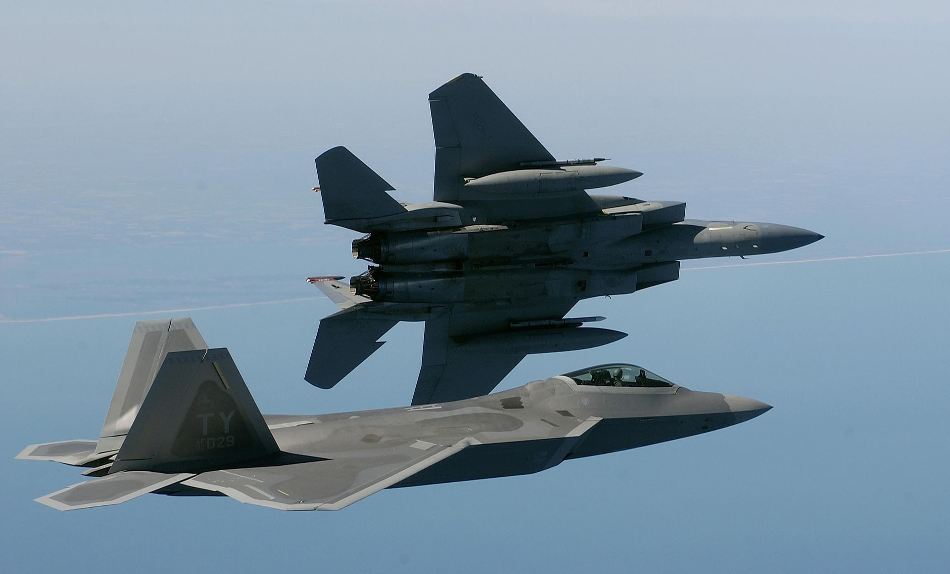 aircraft, military, F22-Raptor, F15 Eagle, military aircraft, 1080P, vehicle, HD Wallpaper