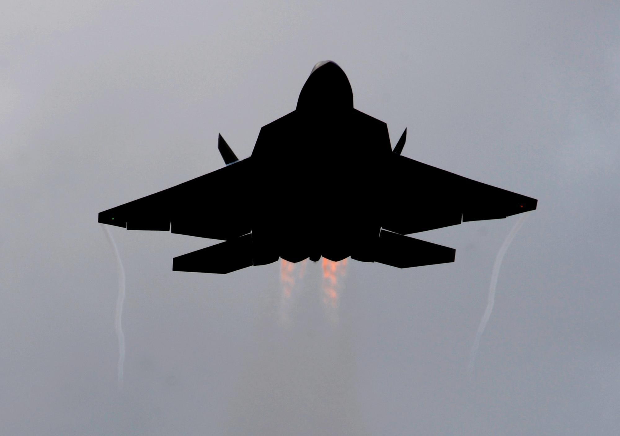 silhouette, 1080P, recon, aircraft planes, raptor, f, HD Wallpaper