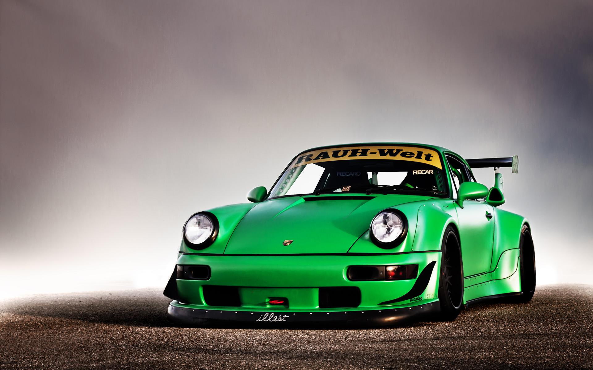 one, porsche, bmw, green, coupe, cars, 1080P, rwb, pandora, HD Wallpaper