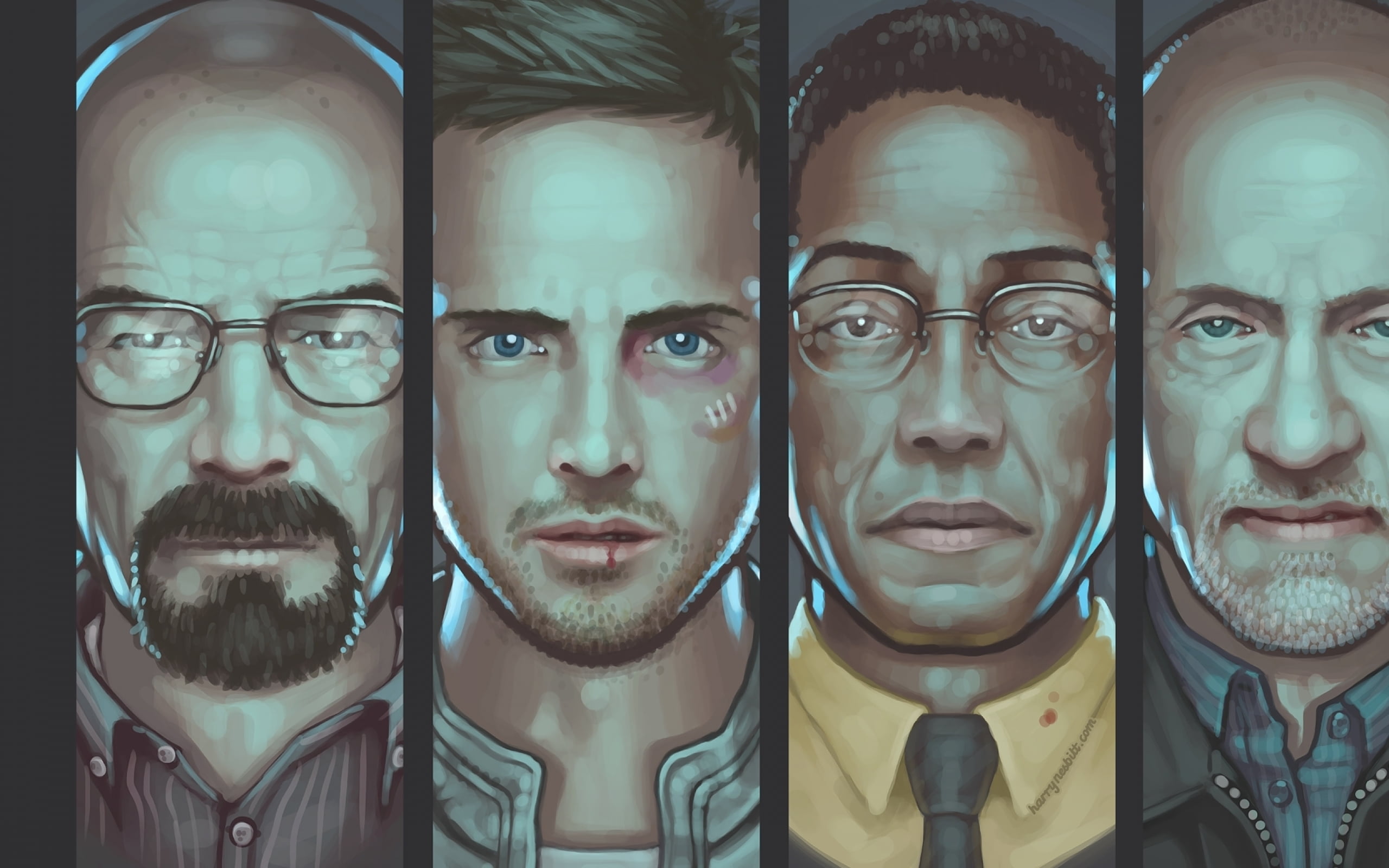 Bryan Cranston, Gus Fring, art, males, variation, human representation, caucasian Ethnicity, the series, people, Mike Ehrmantraut, Aaron Paul, breaking, HD Wallpaper