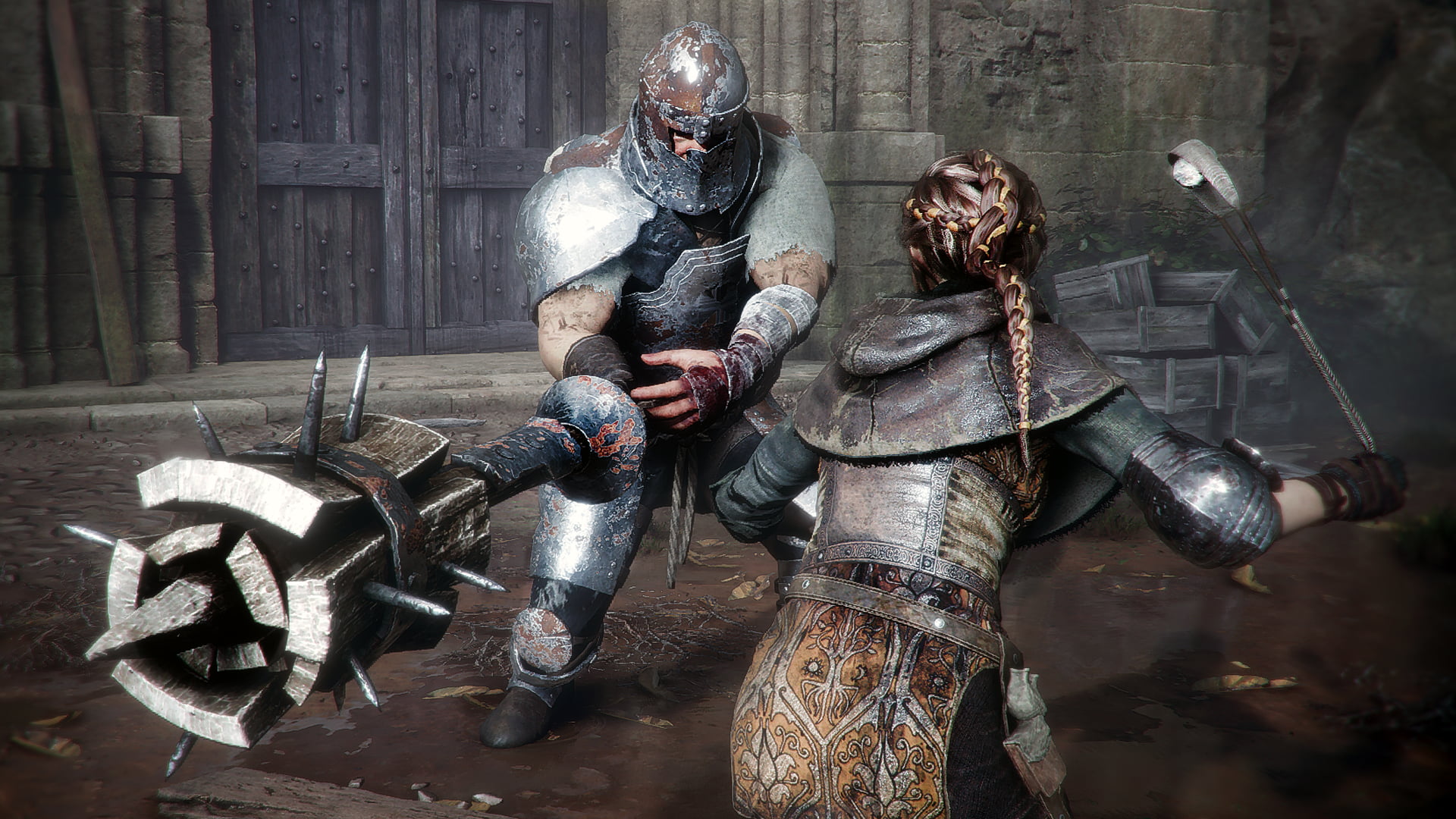 Girl With Weapon, Armored, fighting, video game characters, video game art, Asobo Studio, screen shot, 1080P, A Plague Tale Innocence, HD Wallpaper