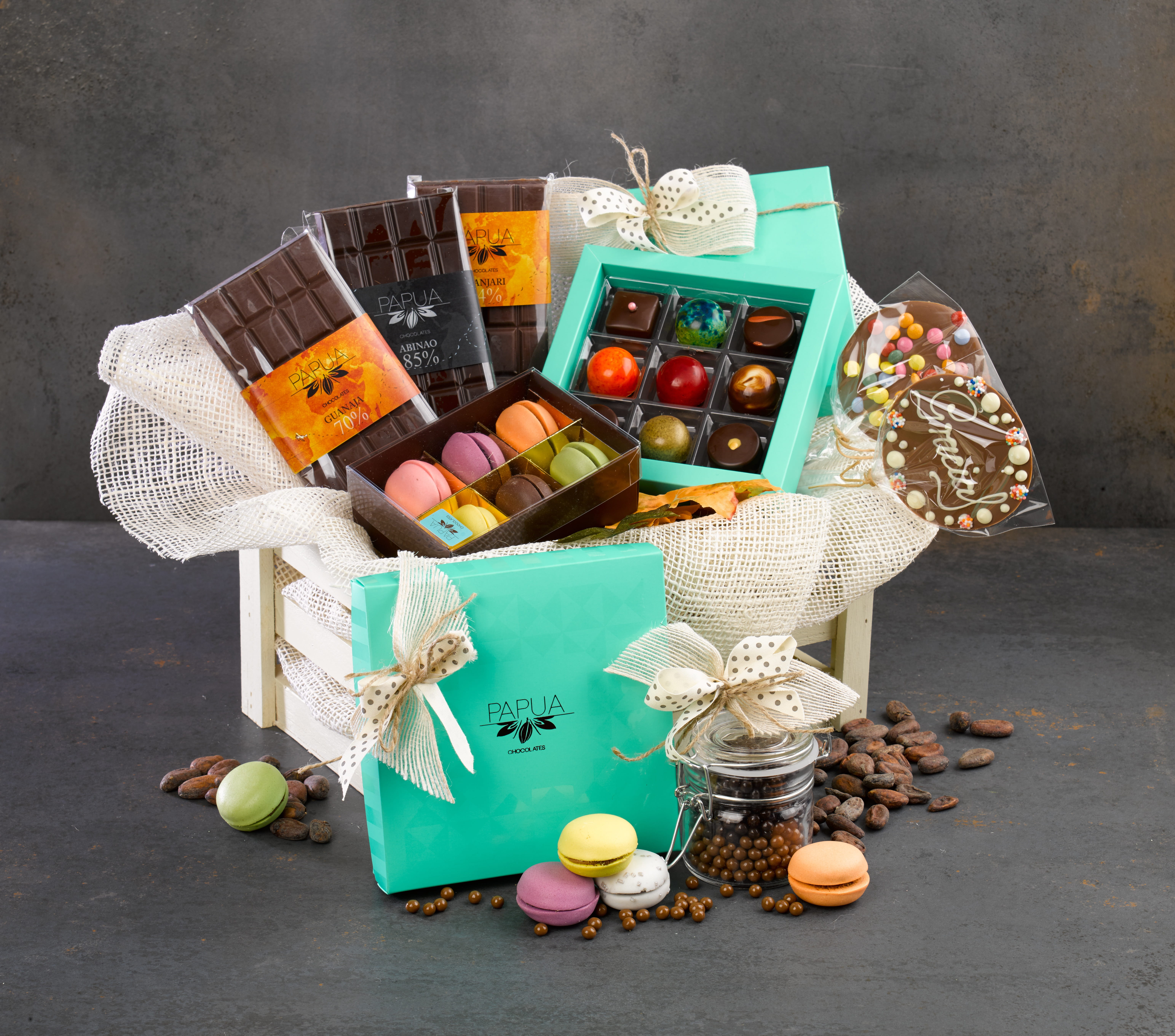 cultures, basket of chocolates, indoors, still life, gourmet, Christmas, basket, 5K, container, holiday, gift, egg, chocolates, original gift, high angle view, HD Wallpaper