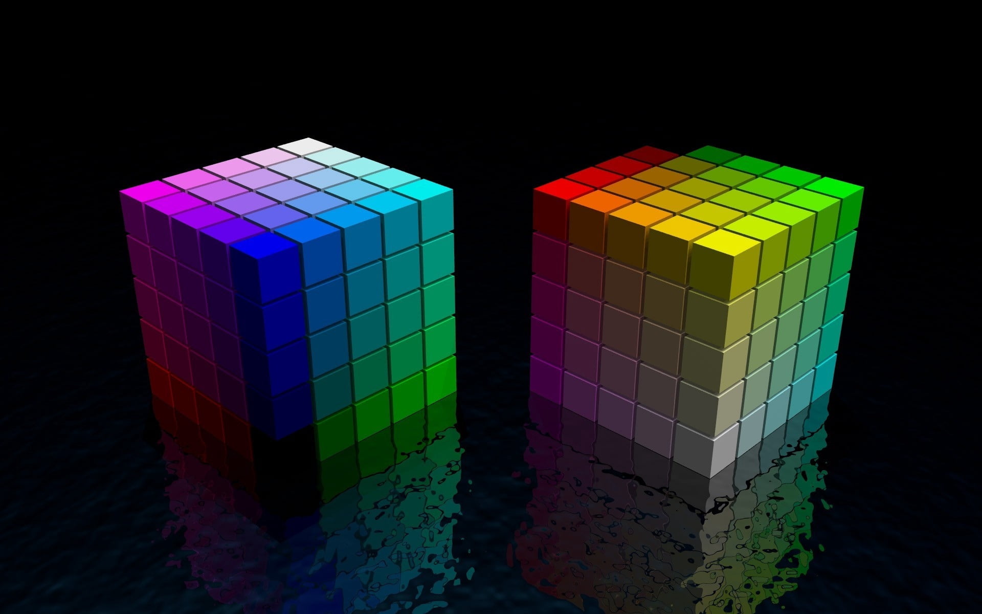 high angle view, creativity, three-dimensional Shape, block, brick, dice, block shape, illustration, success, geometric Shape, color Image, cubes, reflection, HD Wallpaper